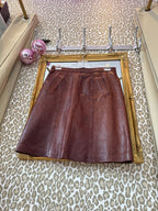 Vintage leren rok maat M/L