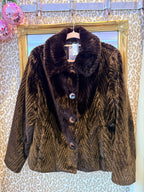 Vintage Faux Furr Jas maat M