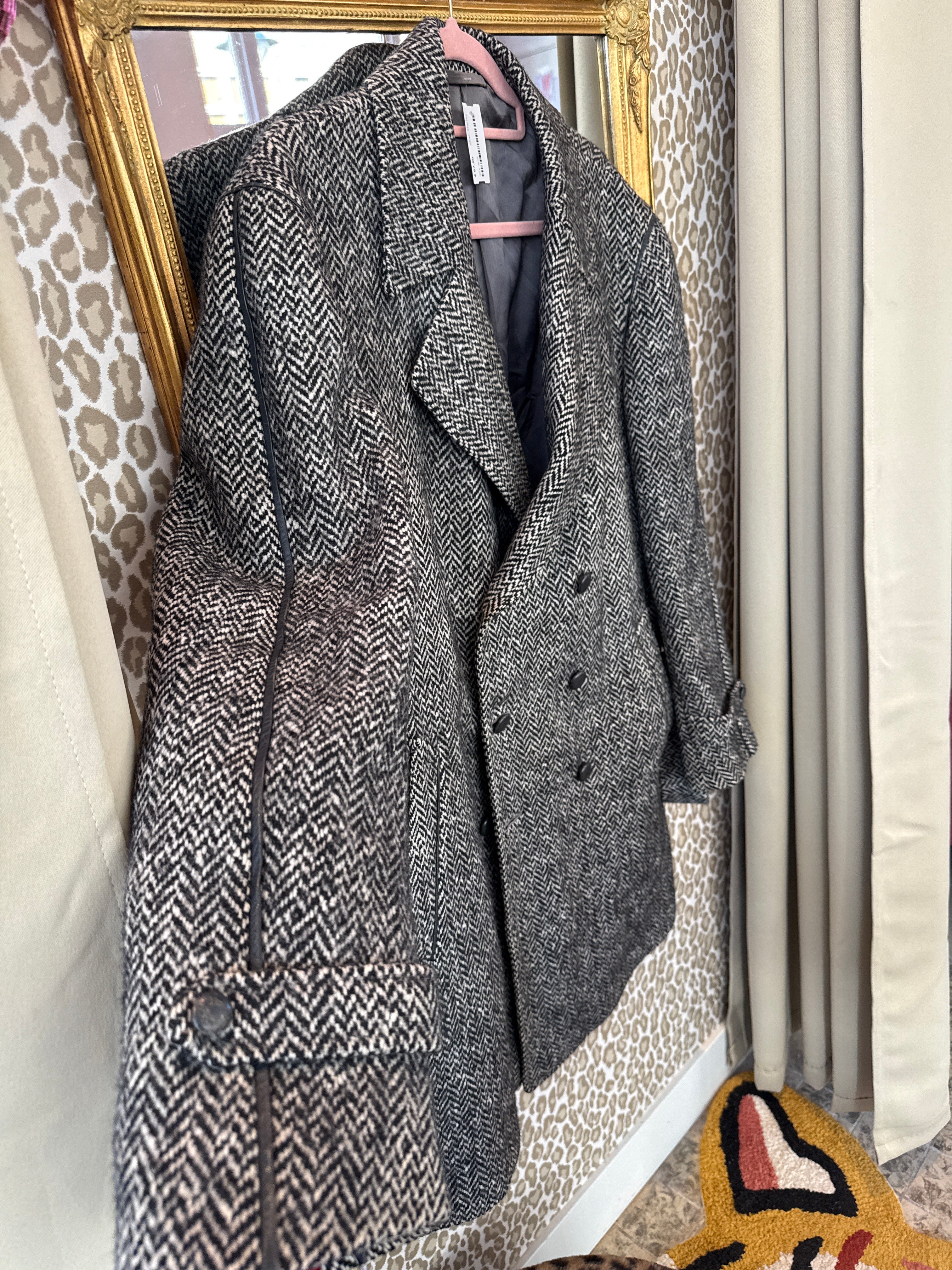 Vintage wollen jas maat L