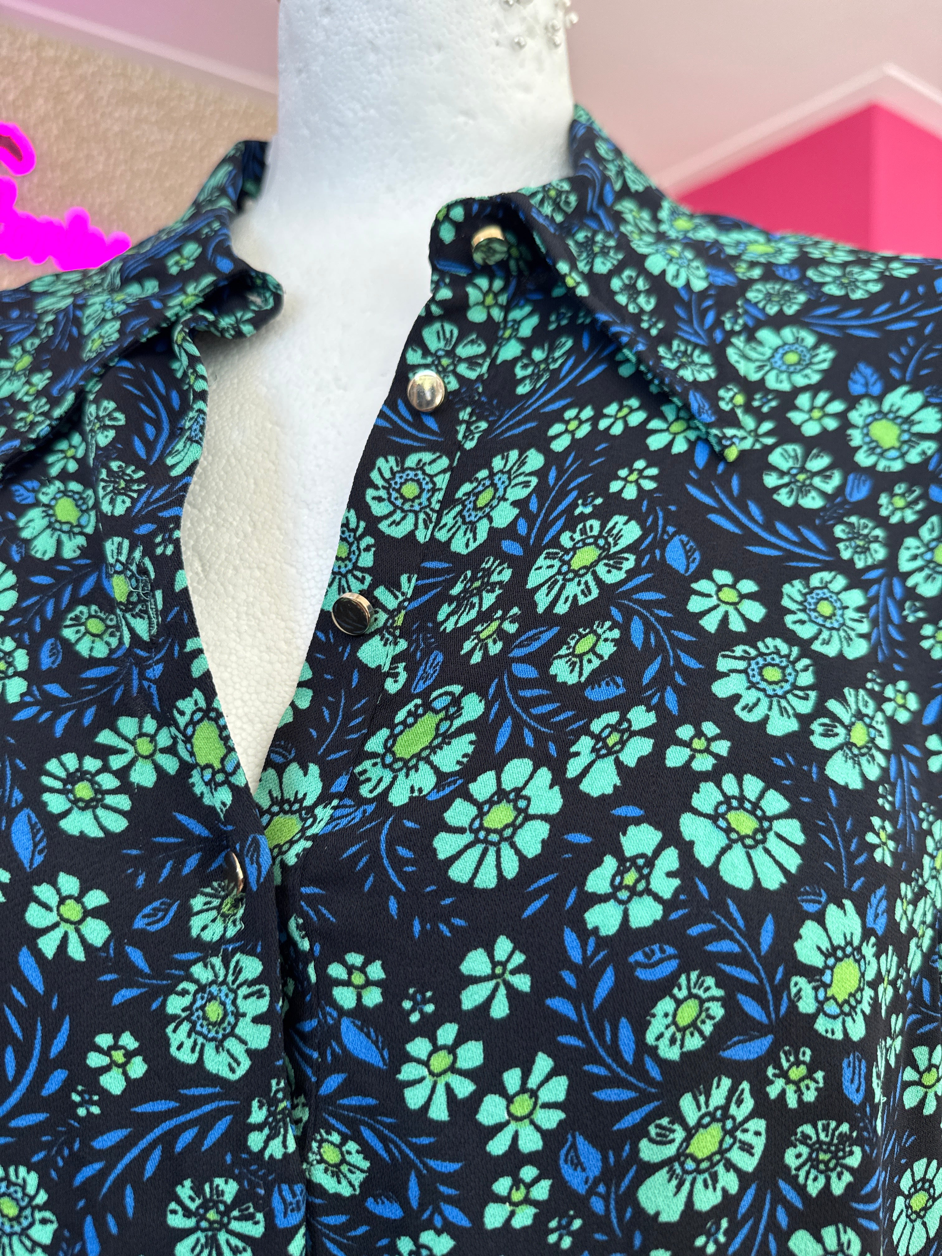 Baum und Pferdgarten blouse korte mouwen / franjes aan de mouwen en rug / maat S/M