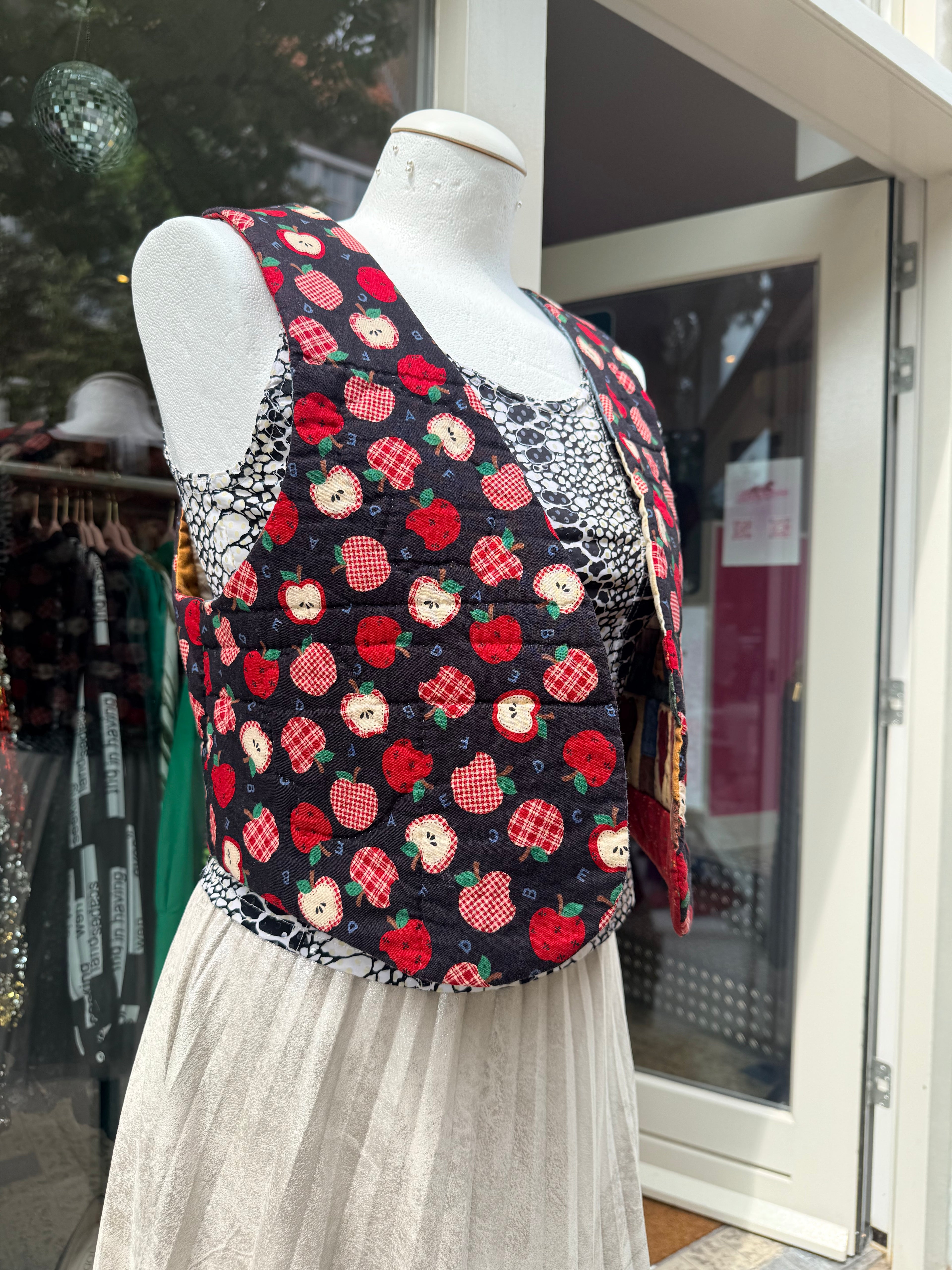 Reversible vest handmade one size