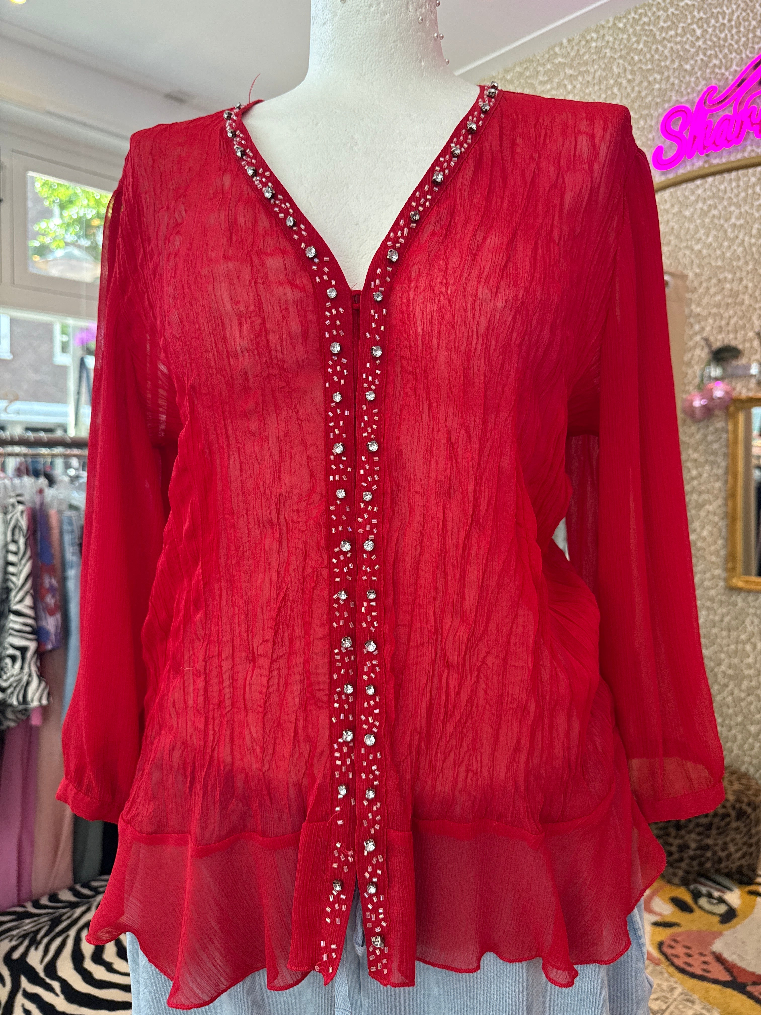 Vintage top met lange mouwen / maat L