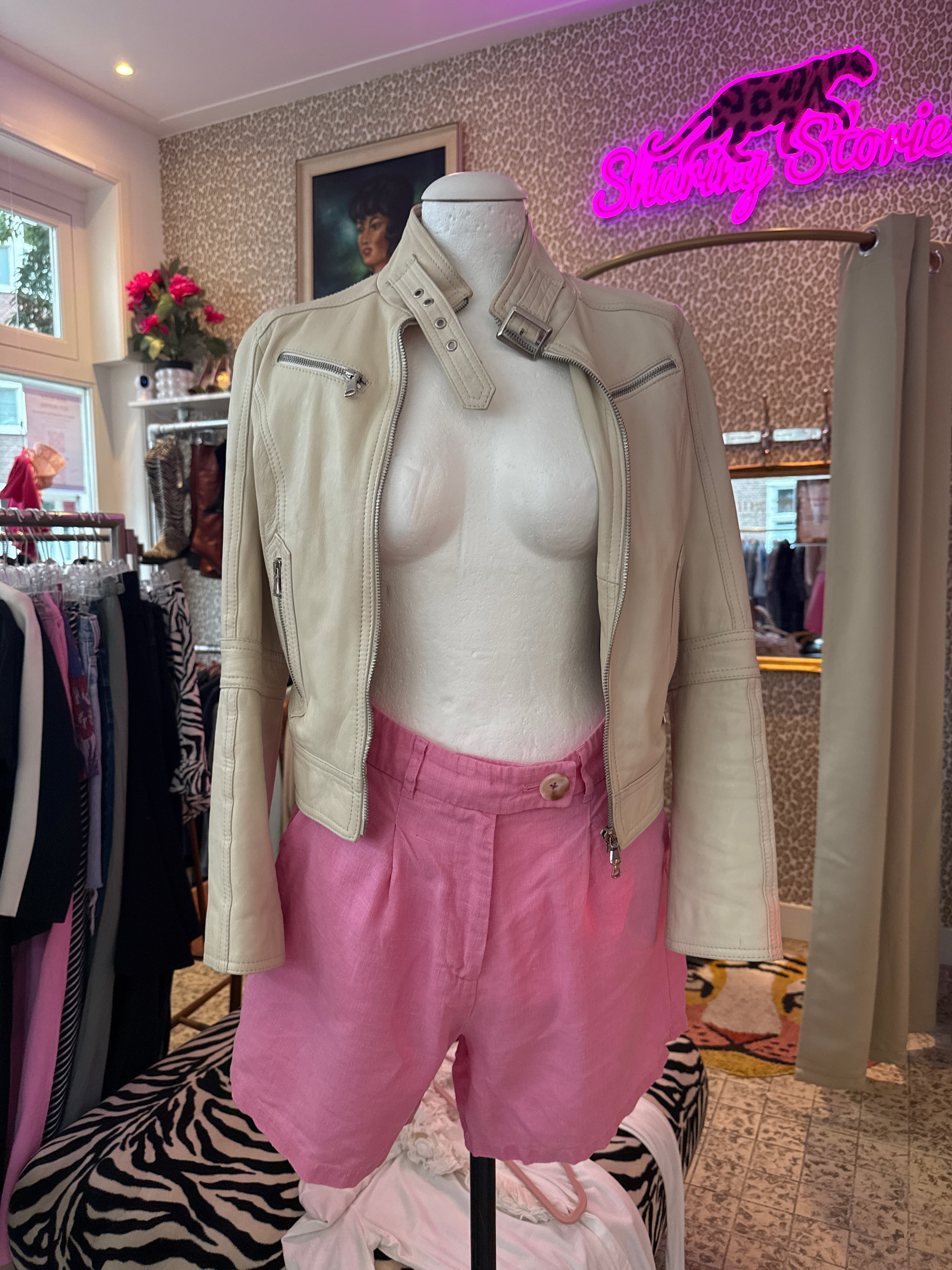 Leren jas / maat S/XS / vintage