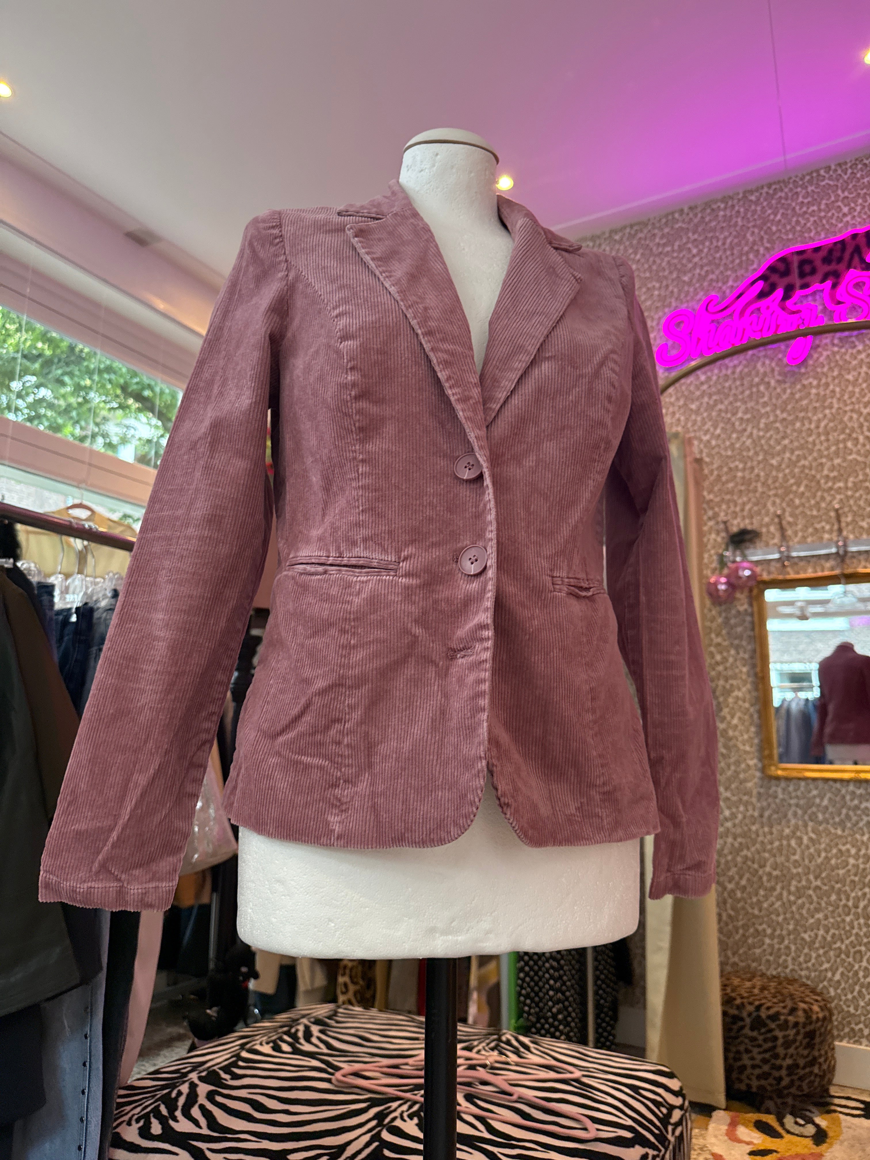 Corduroy blazer Oud roze Maat XS