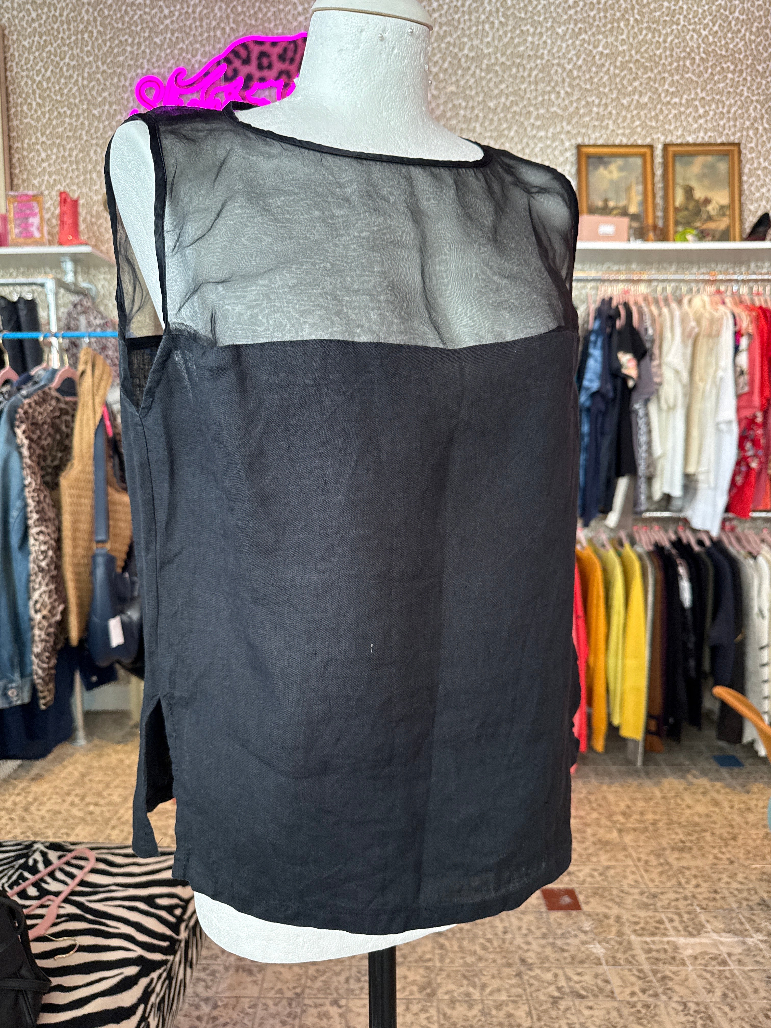 Vintage shirt half doorschijnend maat M