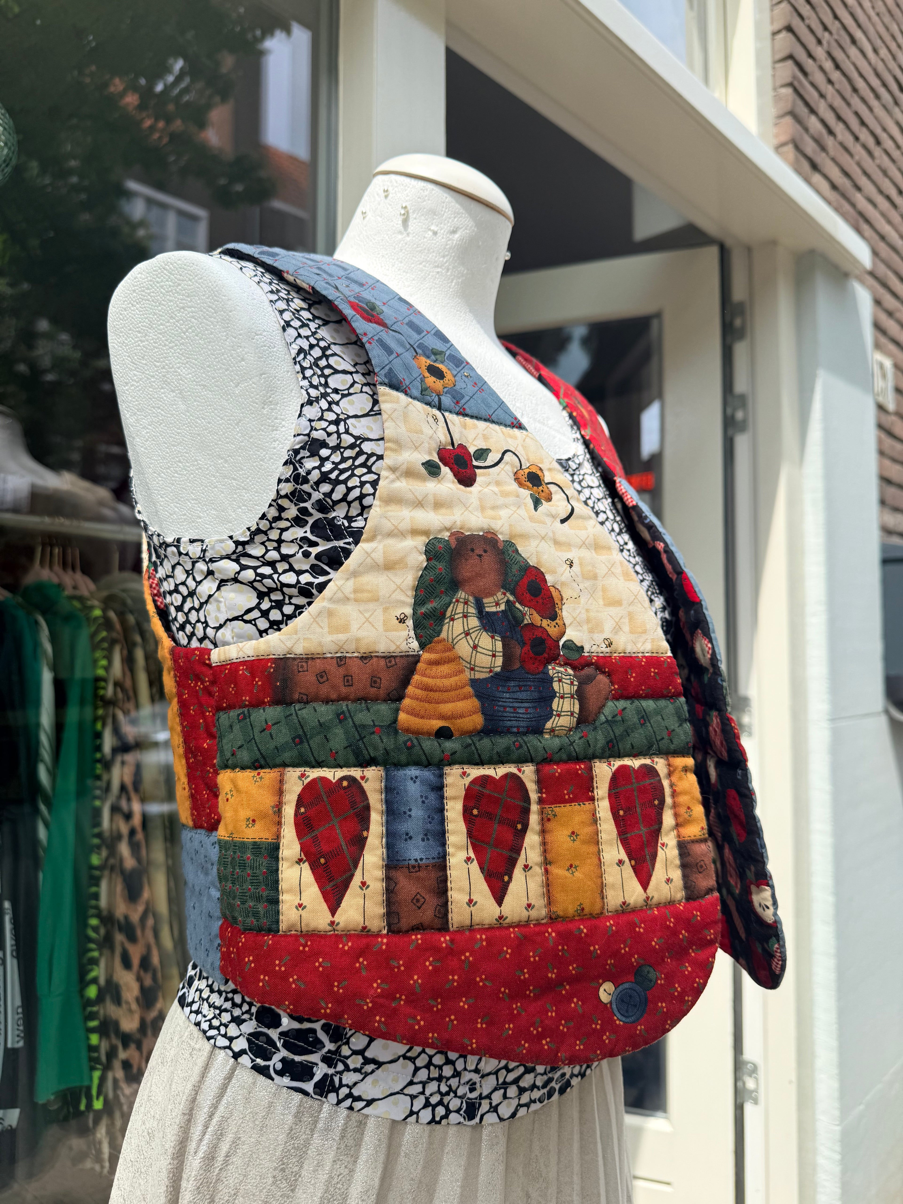 Reversible vest handmade one size