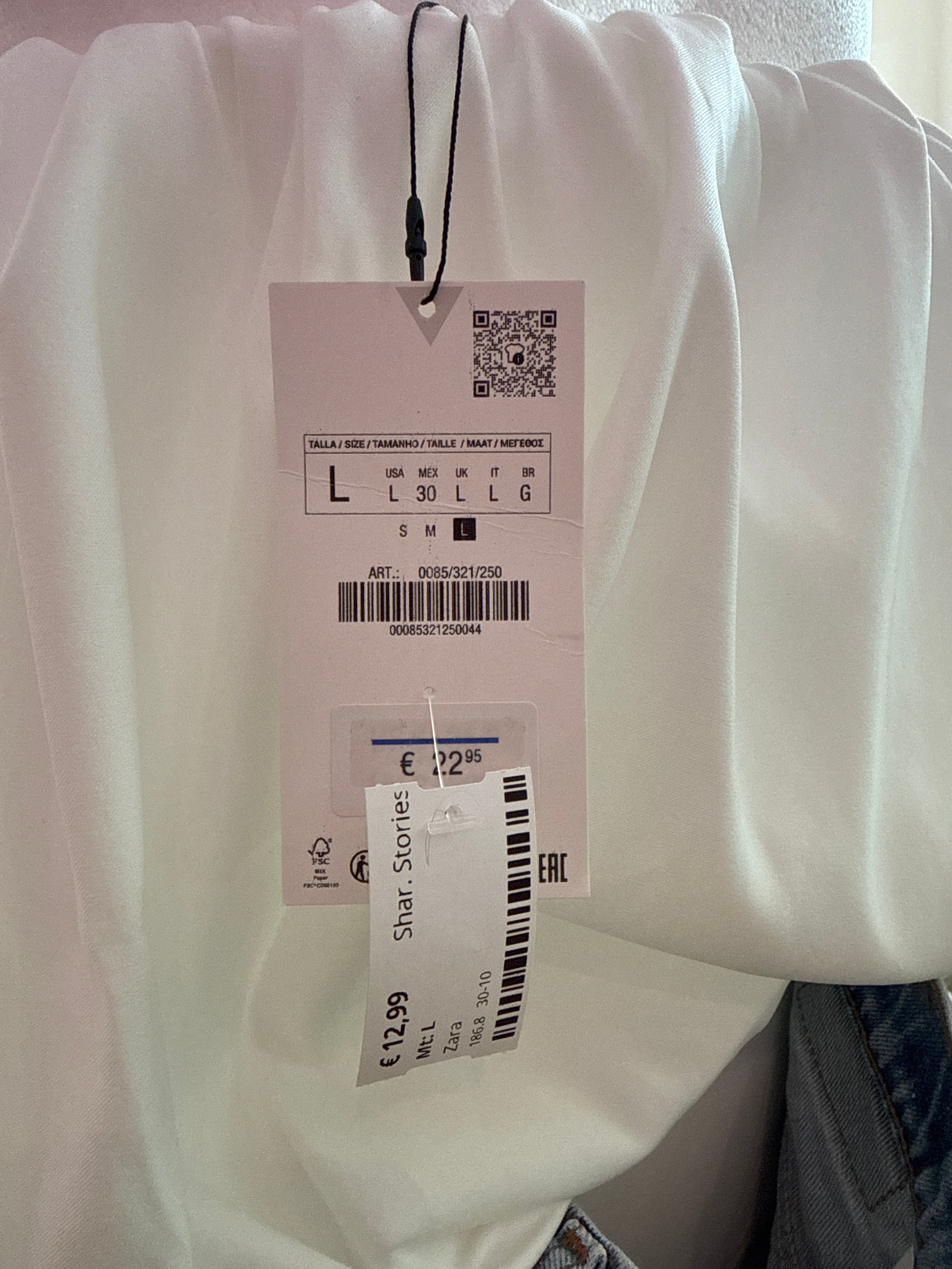 Zara top / nieuw net prijskaartje / maat L