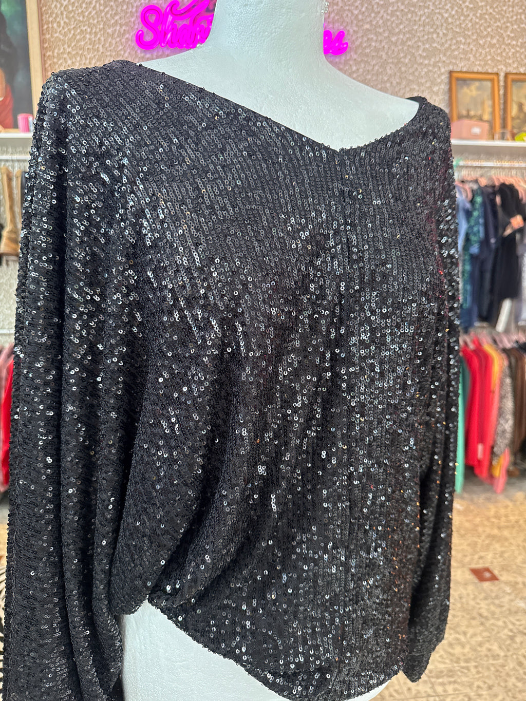 Glitter top maat M/L