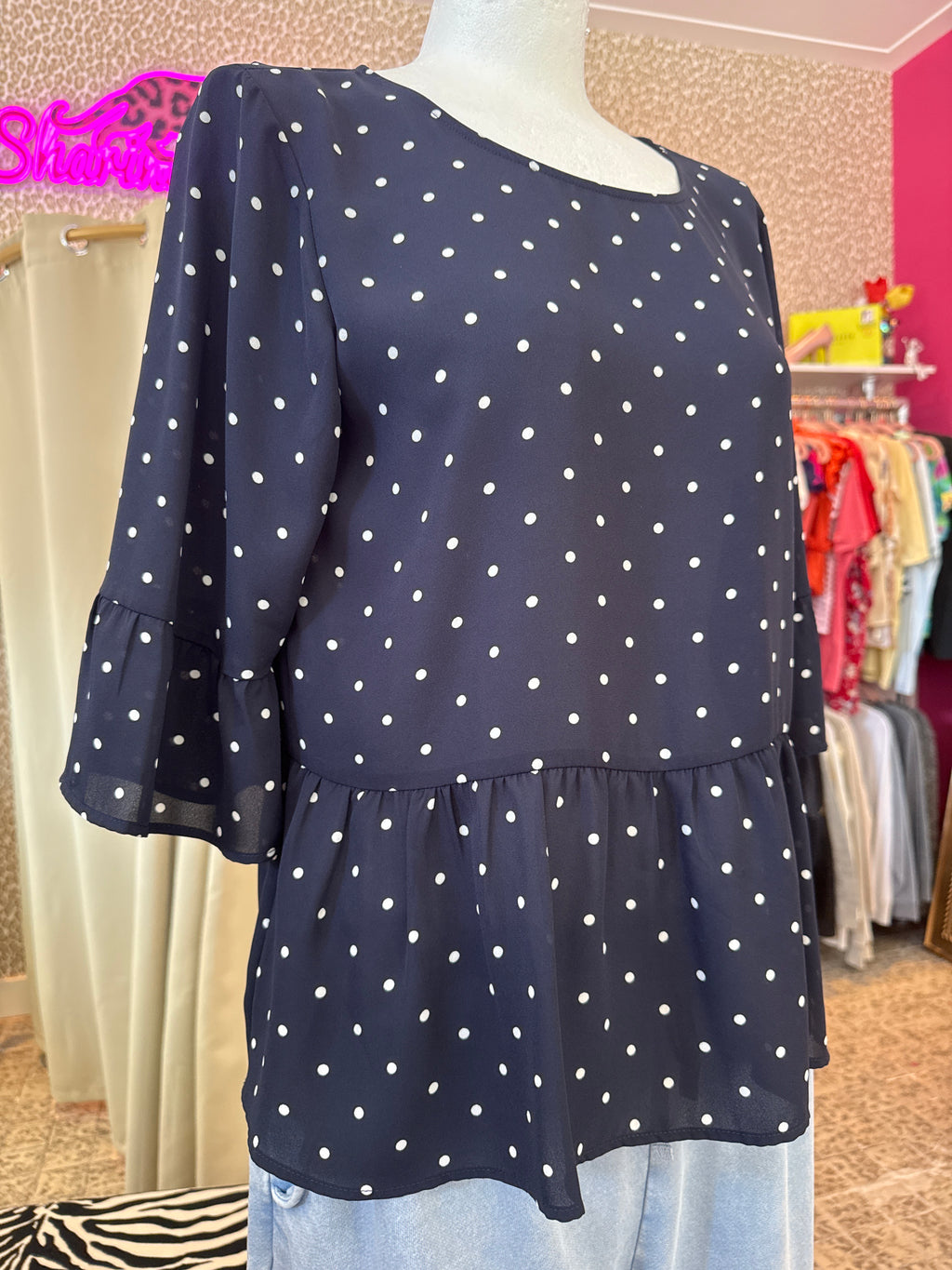 s’Oliver polkadot blouse maat M