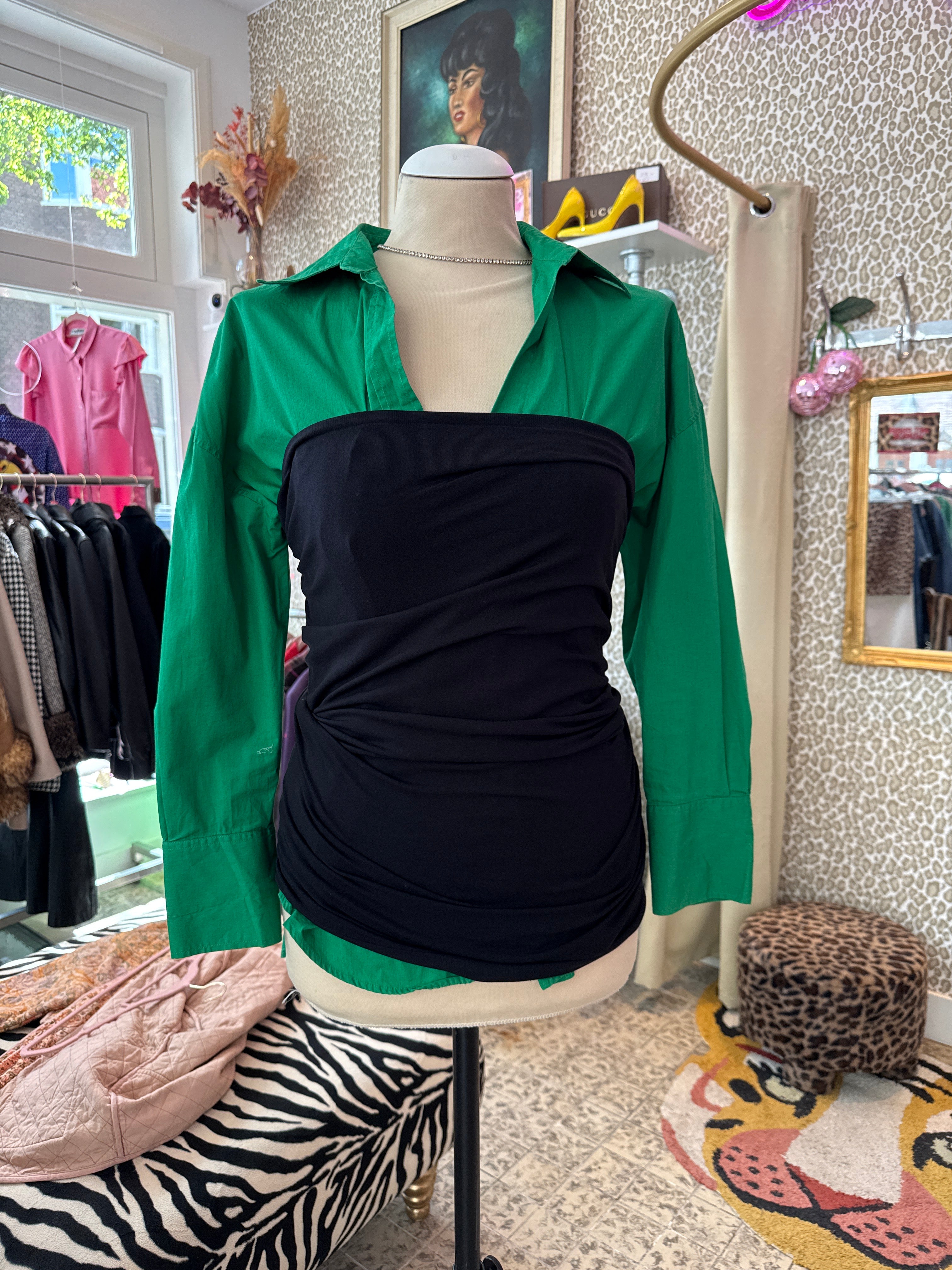 Zwarte strapless top/jurk/rok one size