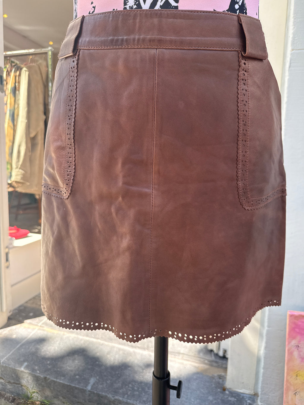 Leren rok maat 40