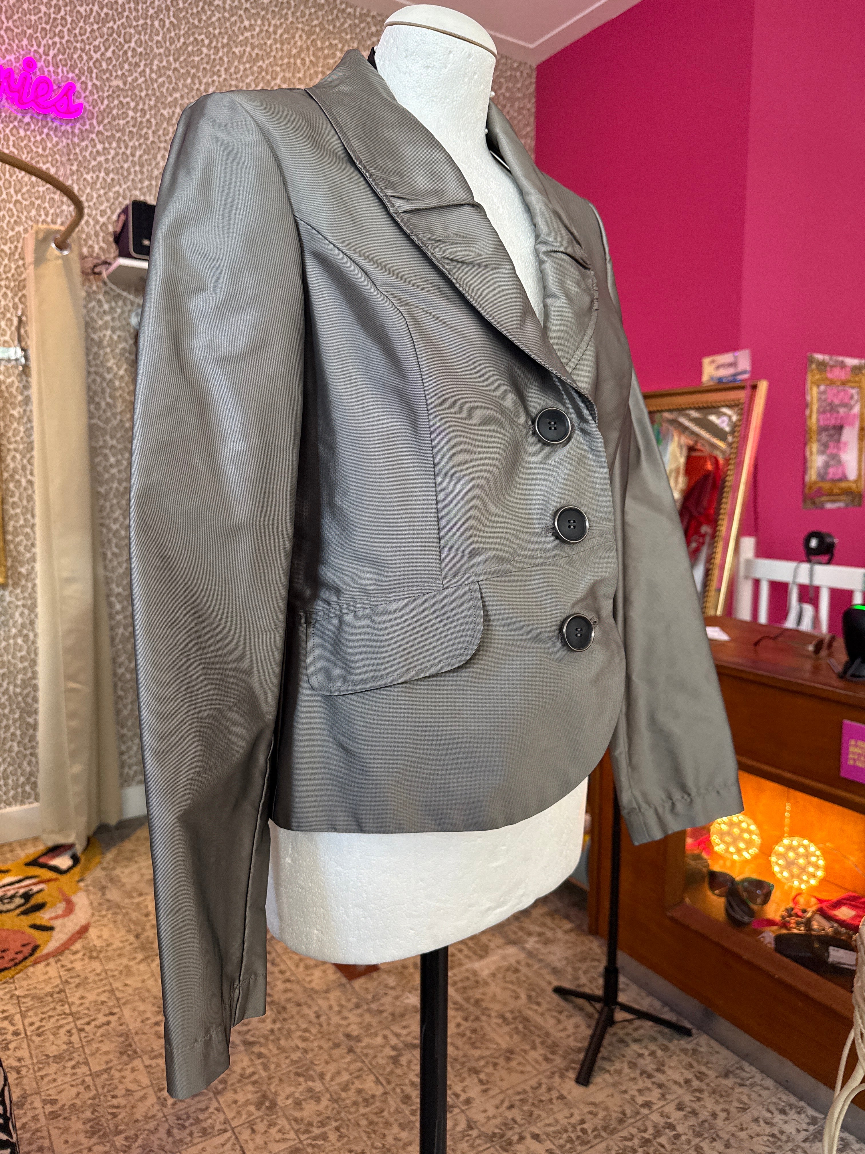 Zilverkleurige blazer Vintage maat 38 eu size: M