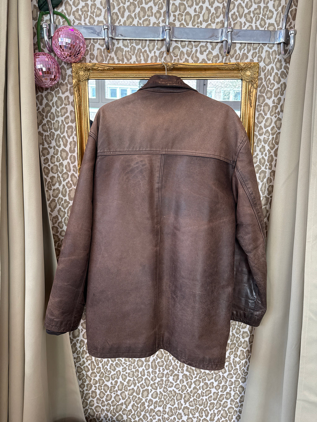 Vintage jas leer maat XL