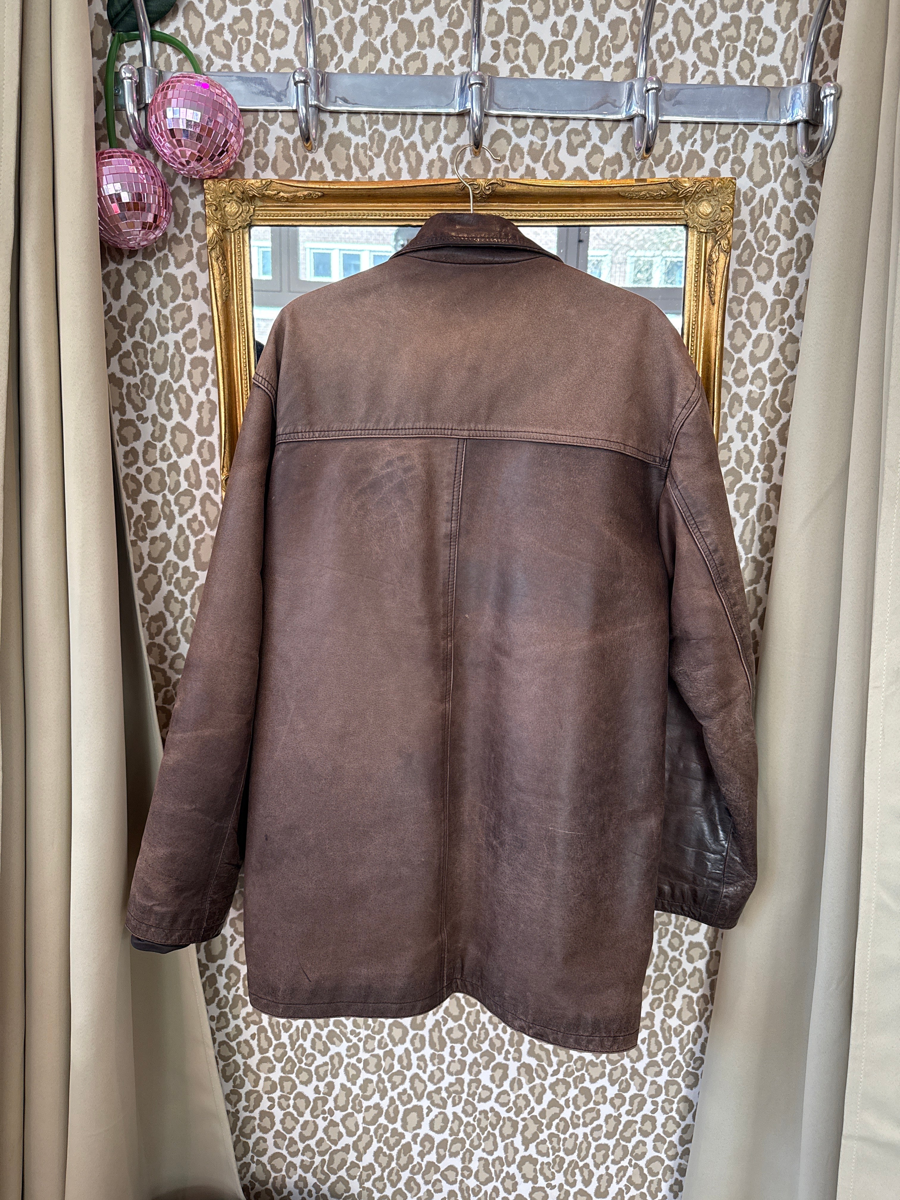 Vintage jas leer maat XL
