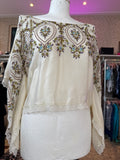 Zomerse top met kant / dramatische mouwen / maat XS/S