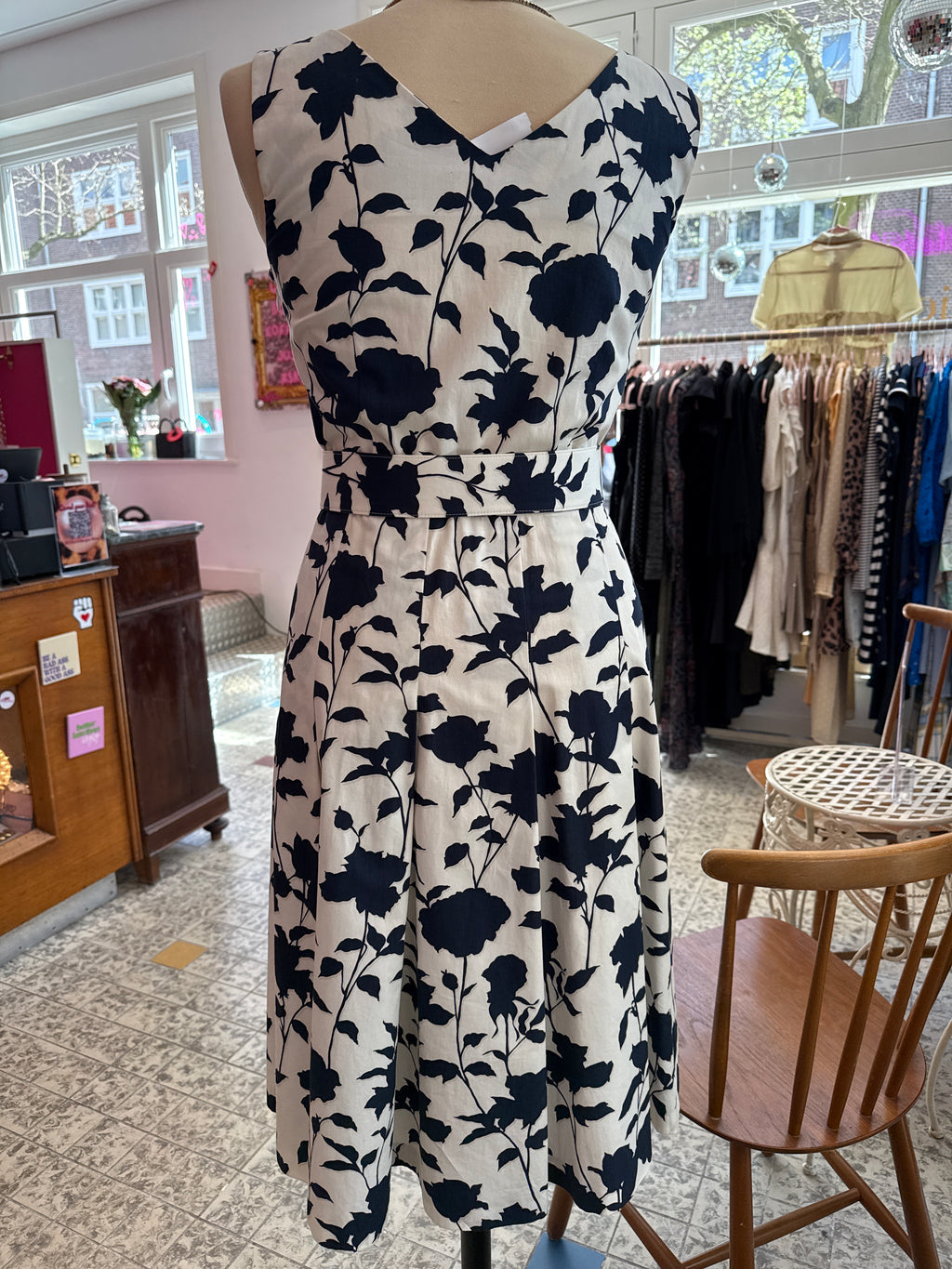 Vintage jurk met riem maat S