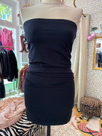 Zwarte strapless top/jurk/rok one size