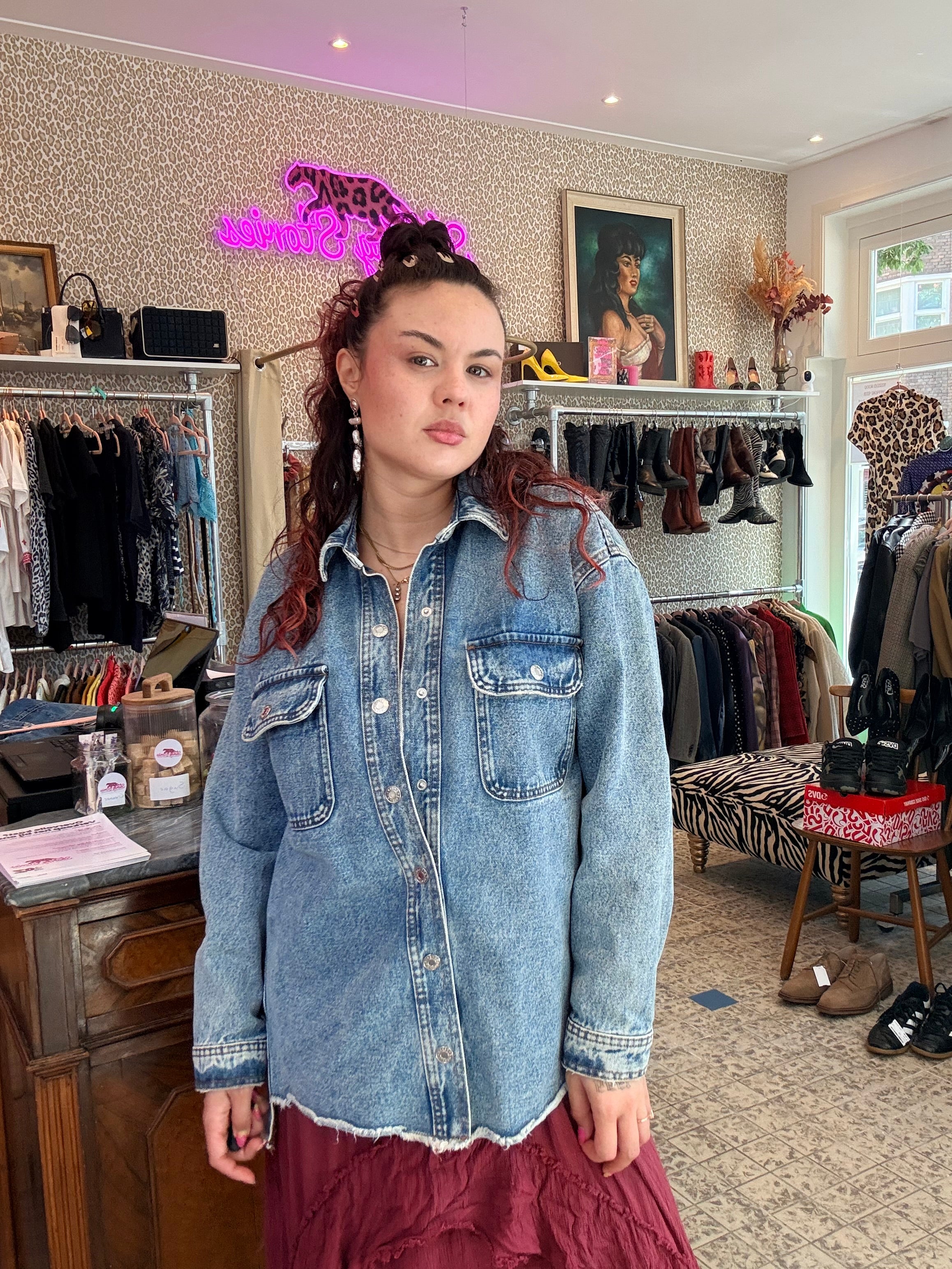 MANGO denim overhemd/jacket maat M