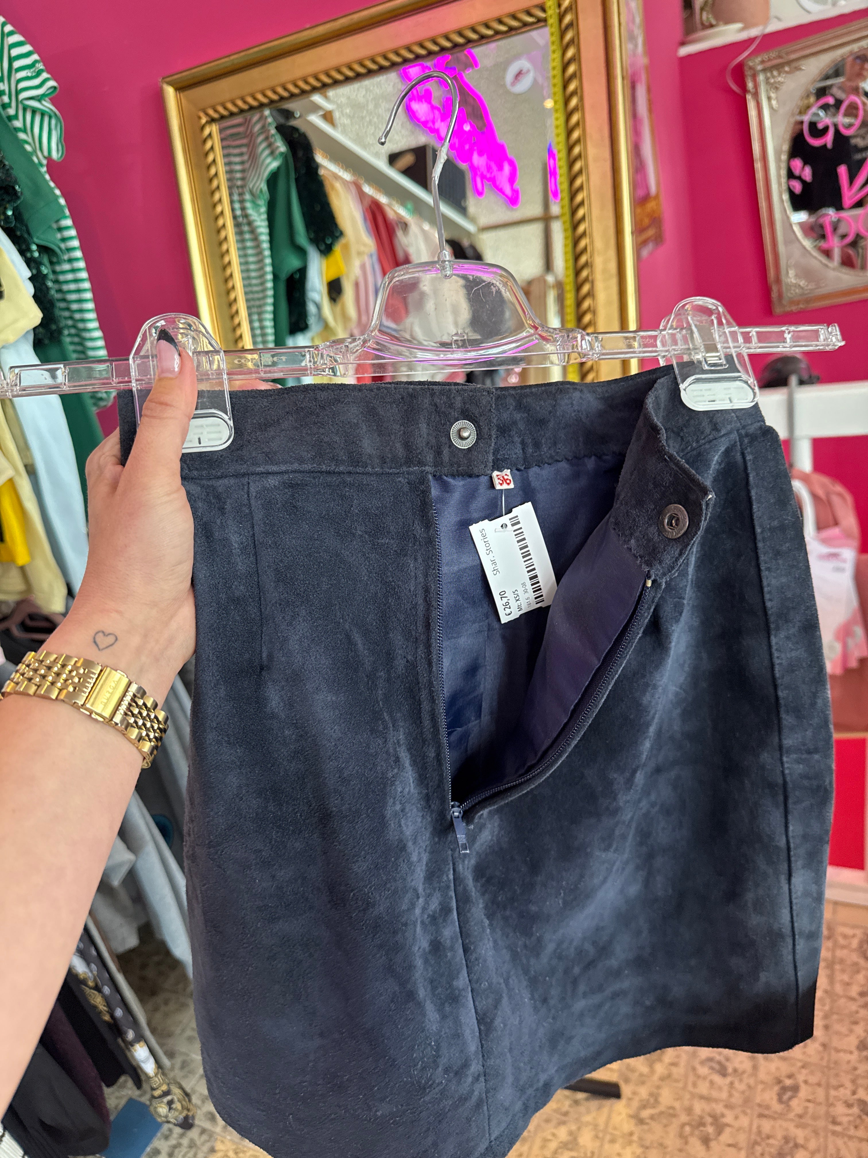 Suede rok maat XS