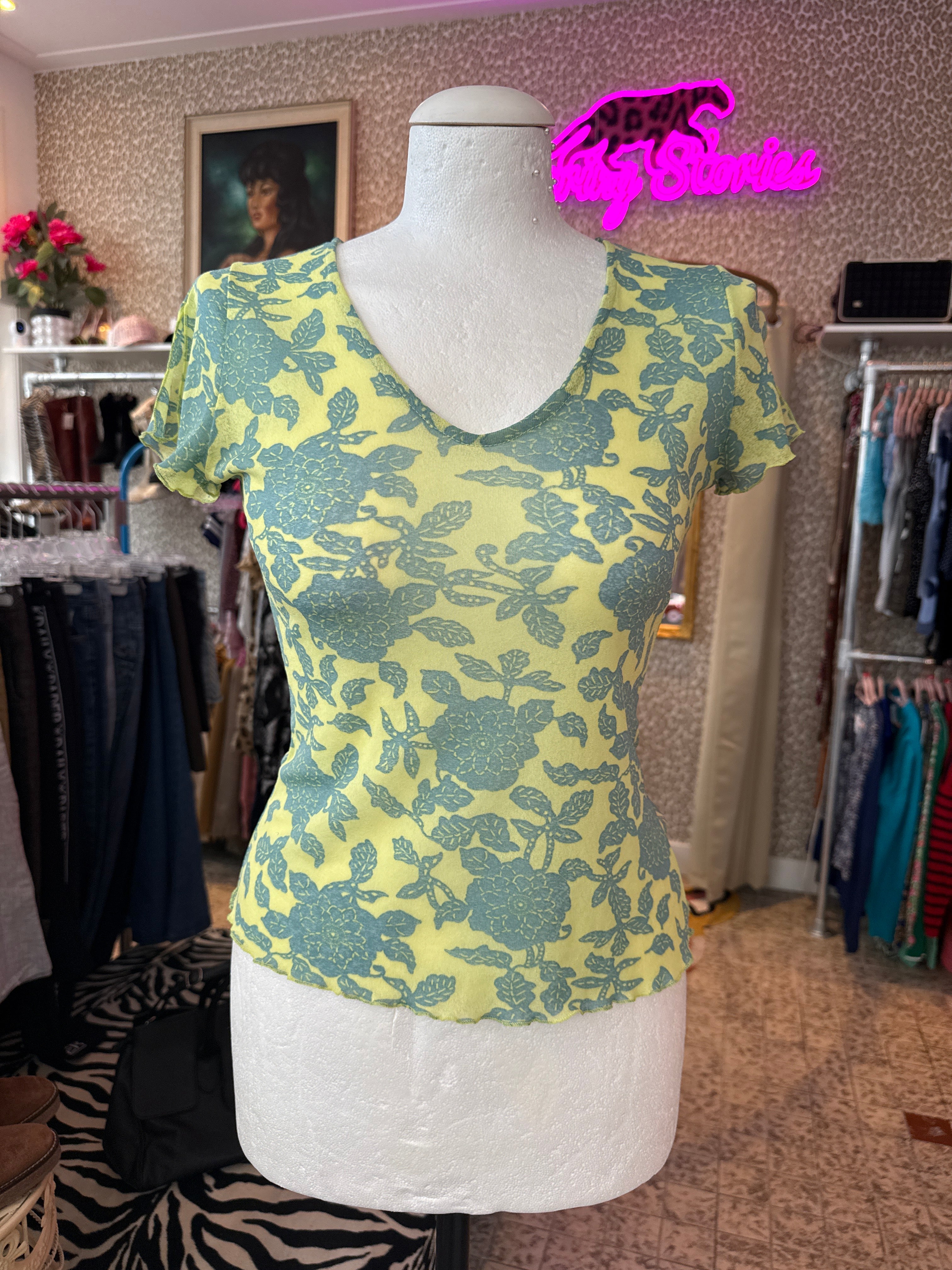 Vintage shirt (doorschijnend) maat M
