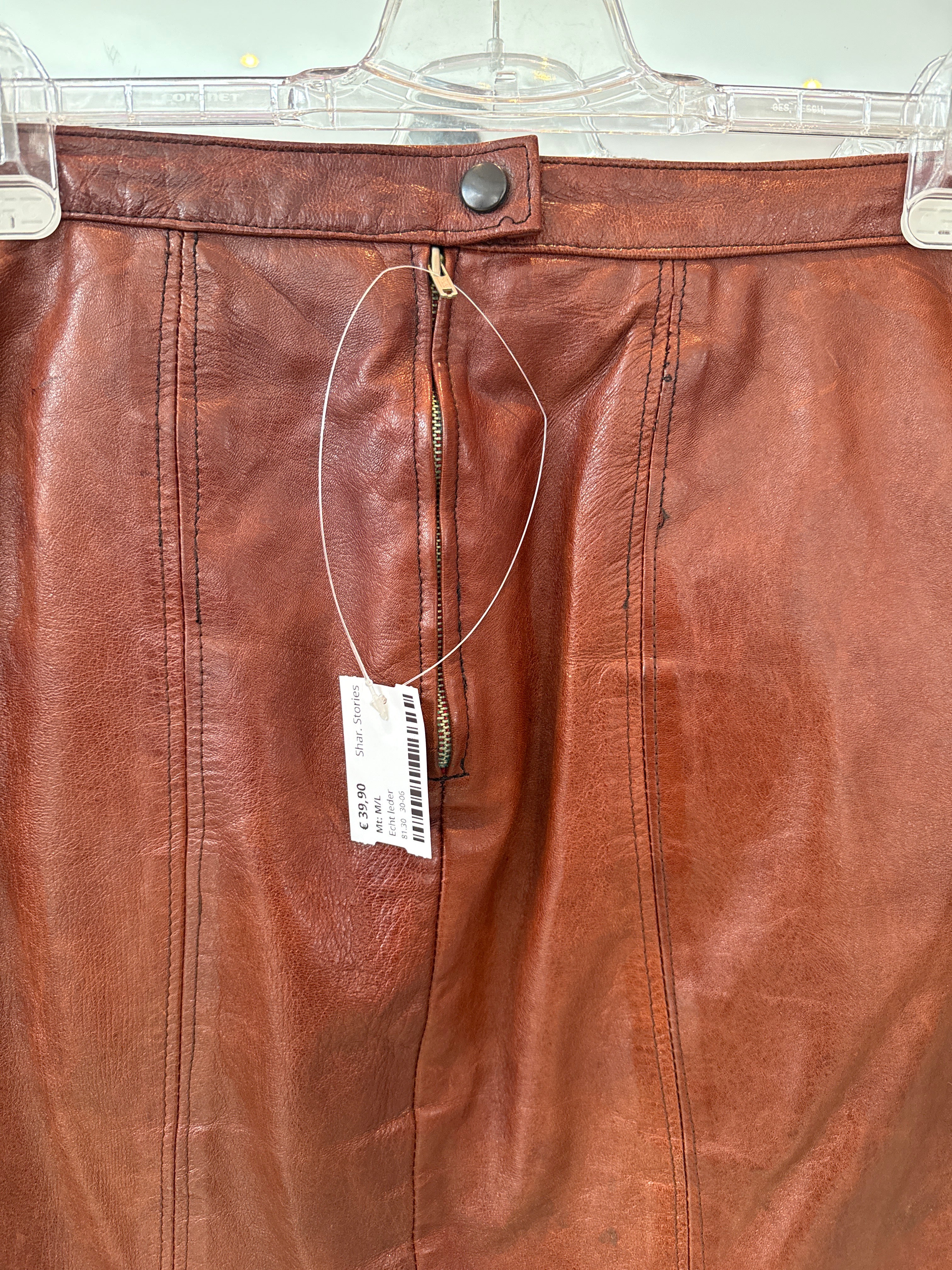 Vintage leren rok maat M/L