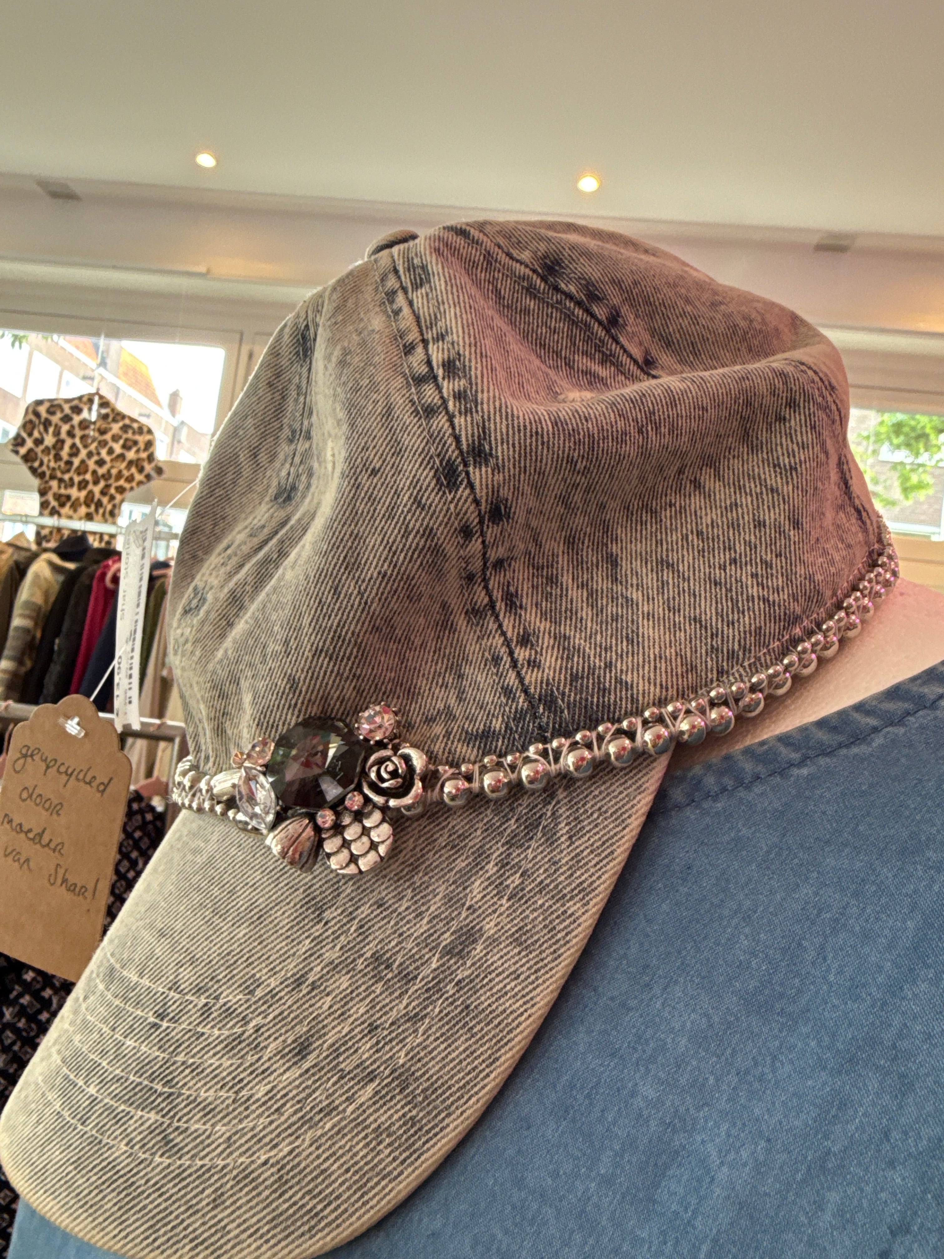 Upcycled hat (made by mama)