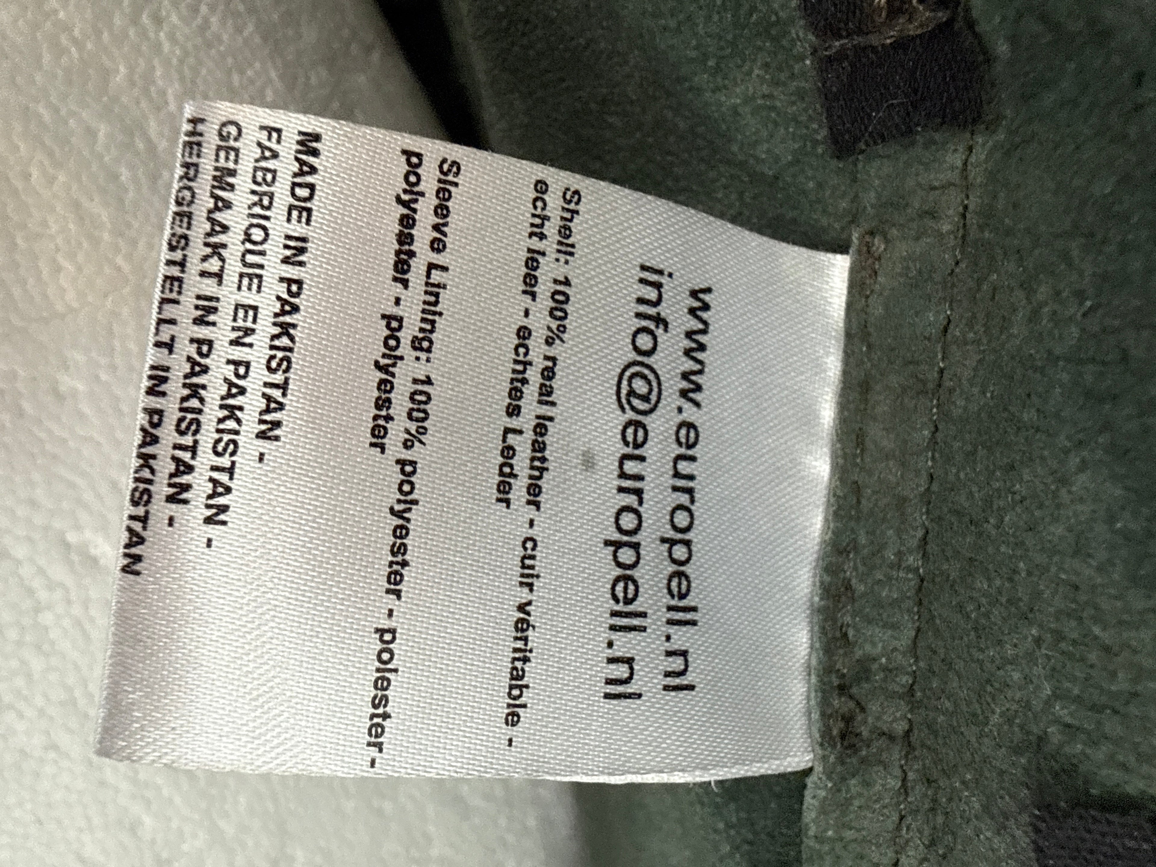 Vintage leren jas / donkergroen / maat L