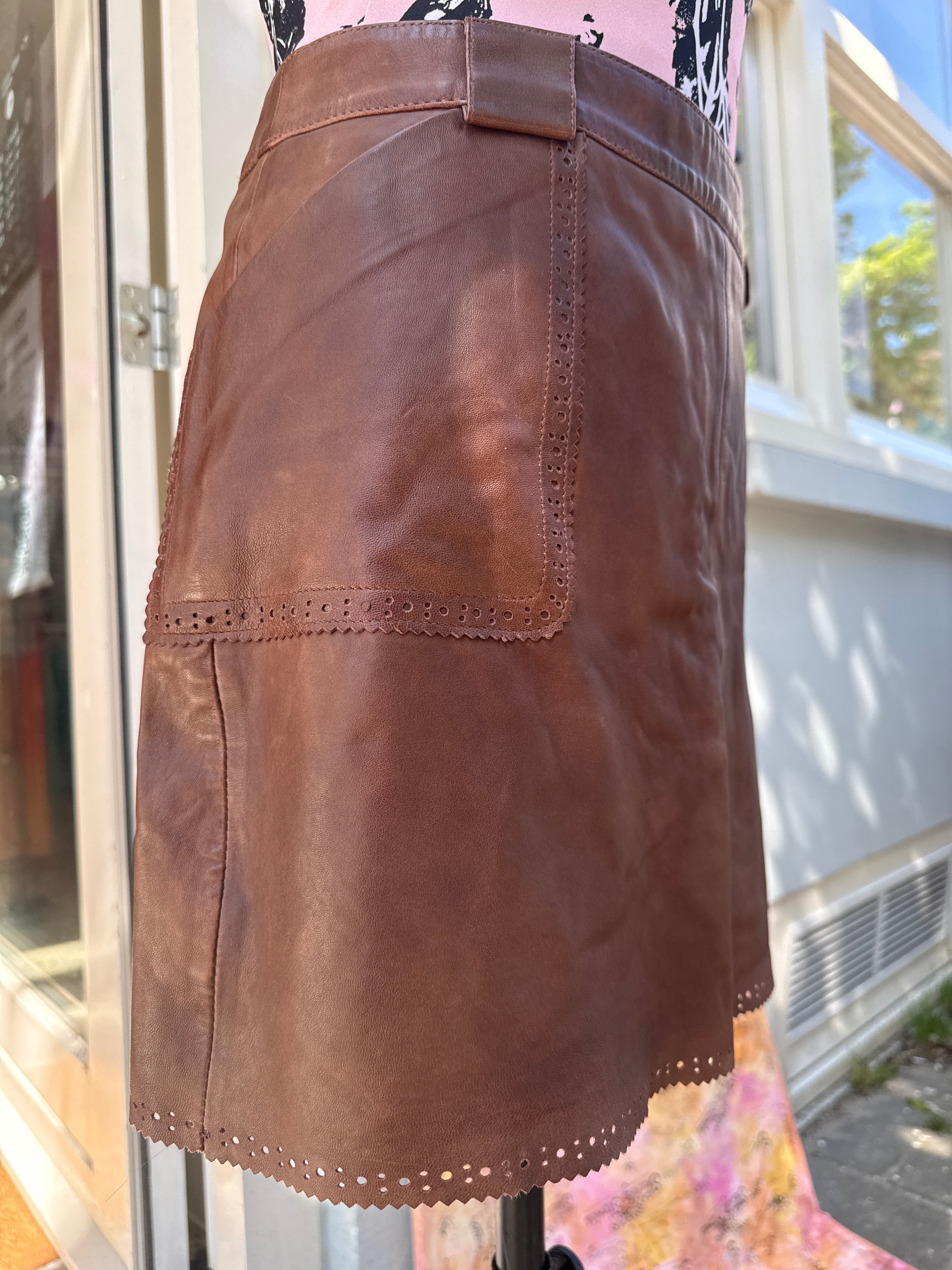 Leren rok maat 40