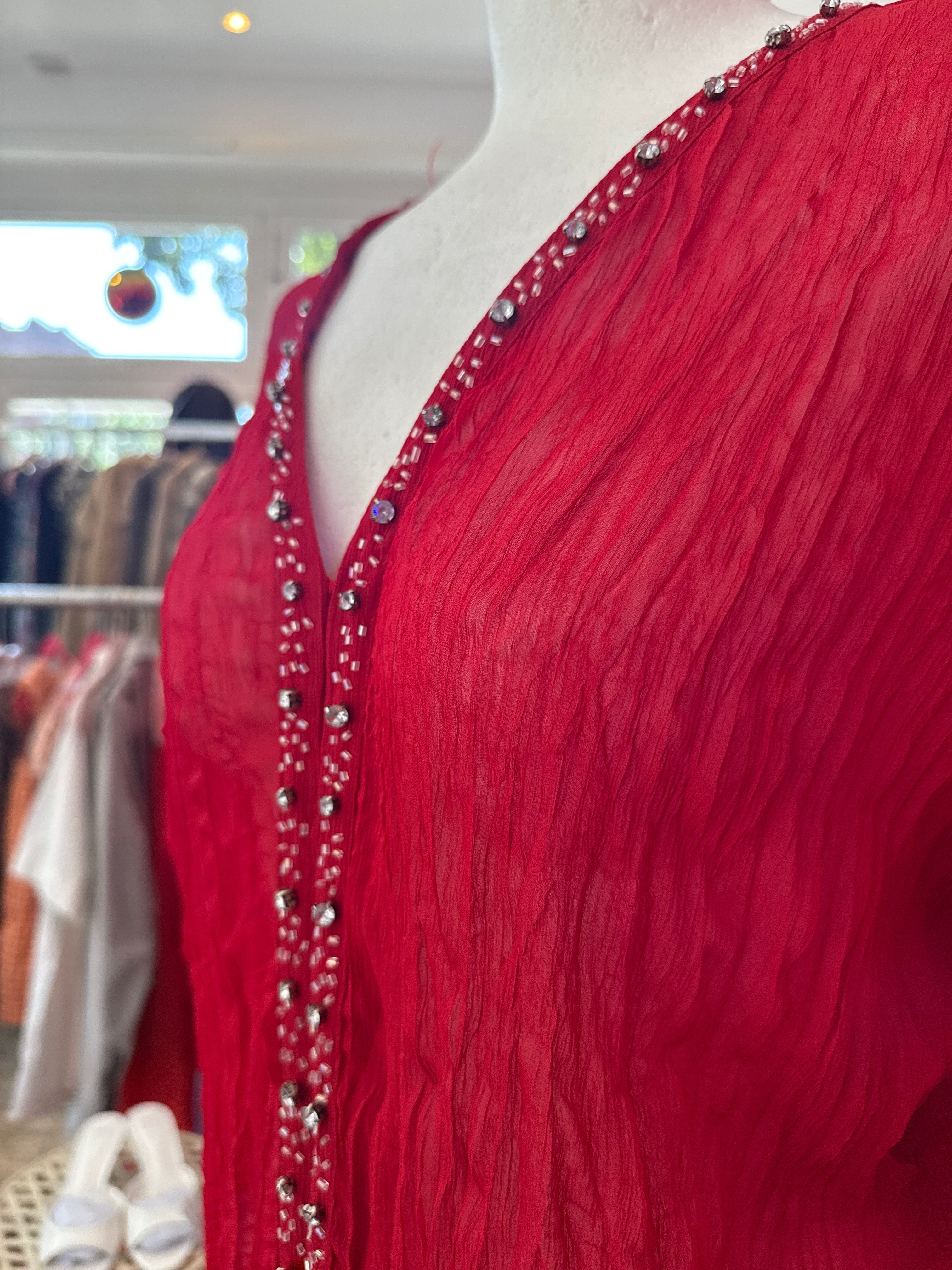 Vintage top met lange mouwen / maat L