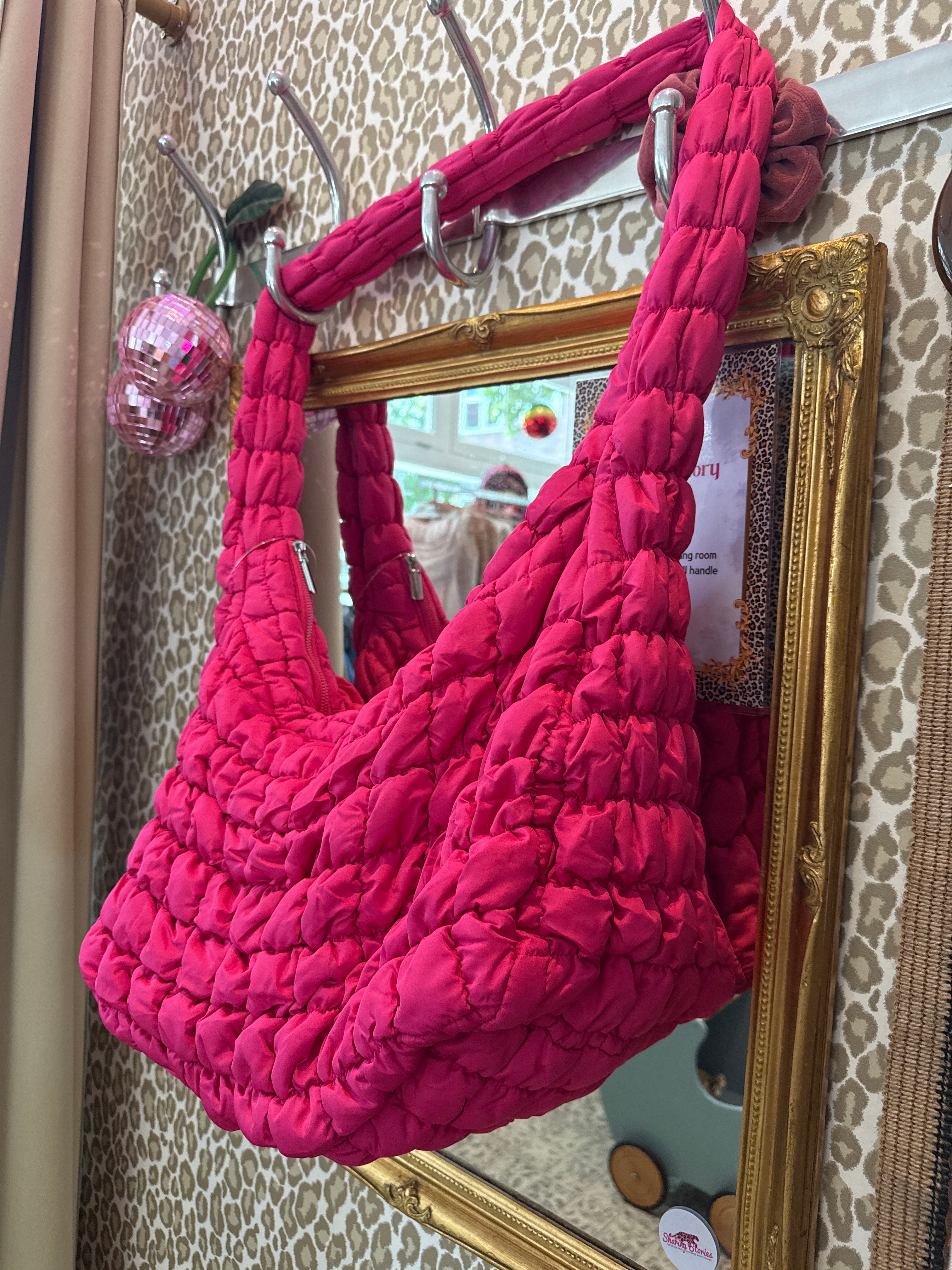 Grote schoudertas (nieuw) hot pink
