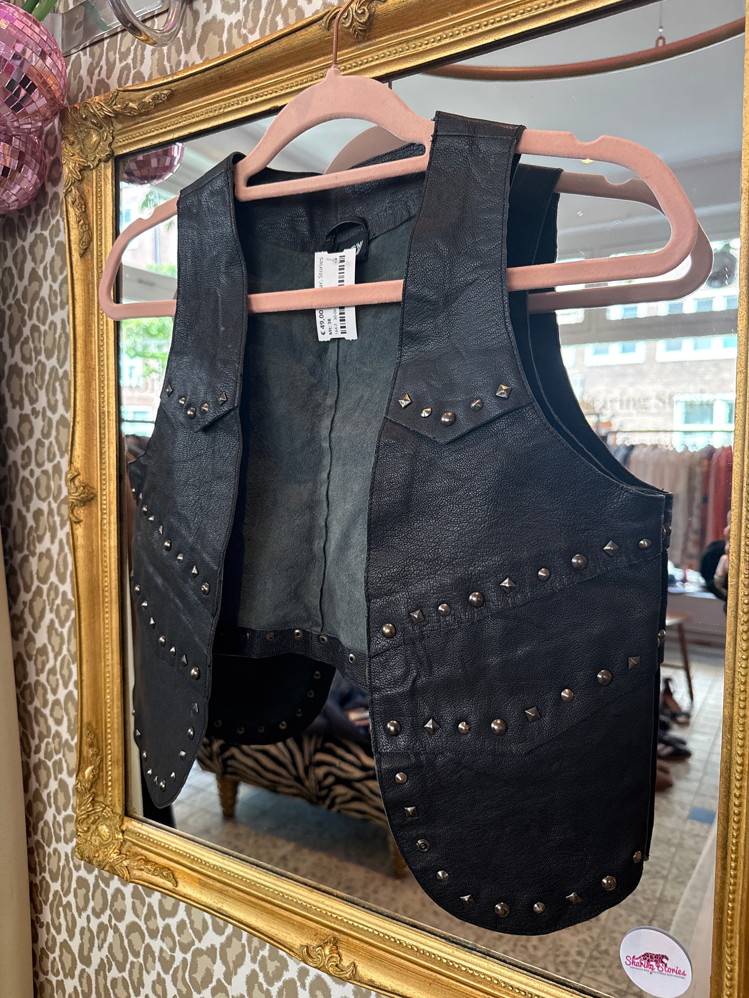 Gilet van leer maat M