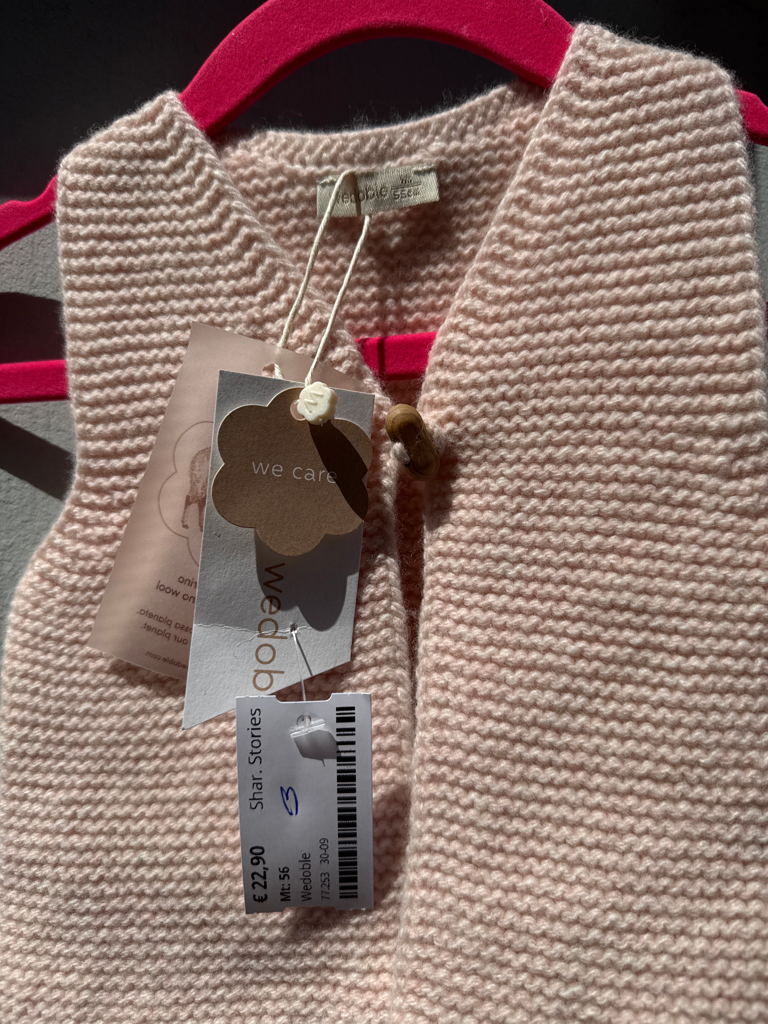 Wedoble vestje Merino Wool 55 cm 0-1 maanden 0-1 jaar (nieuw)