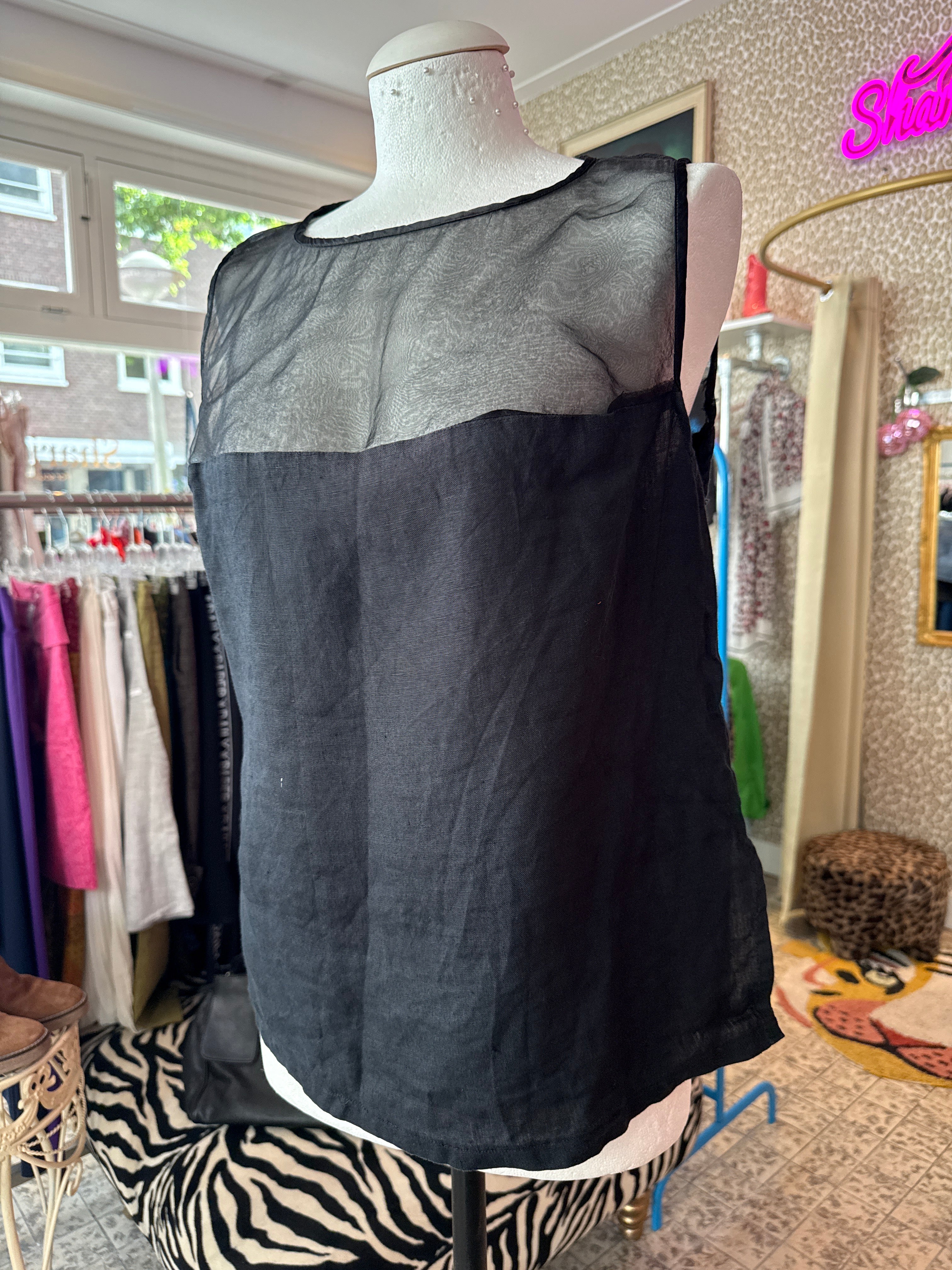 Vintage shirt half doorschijnend maat M