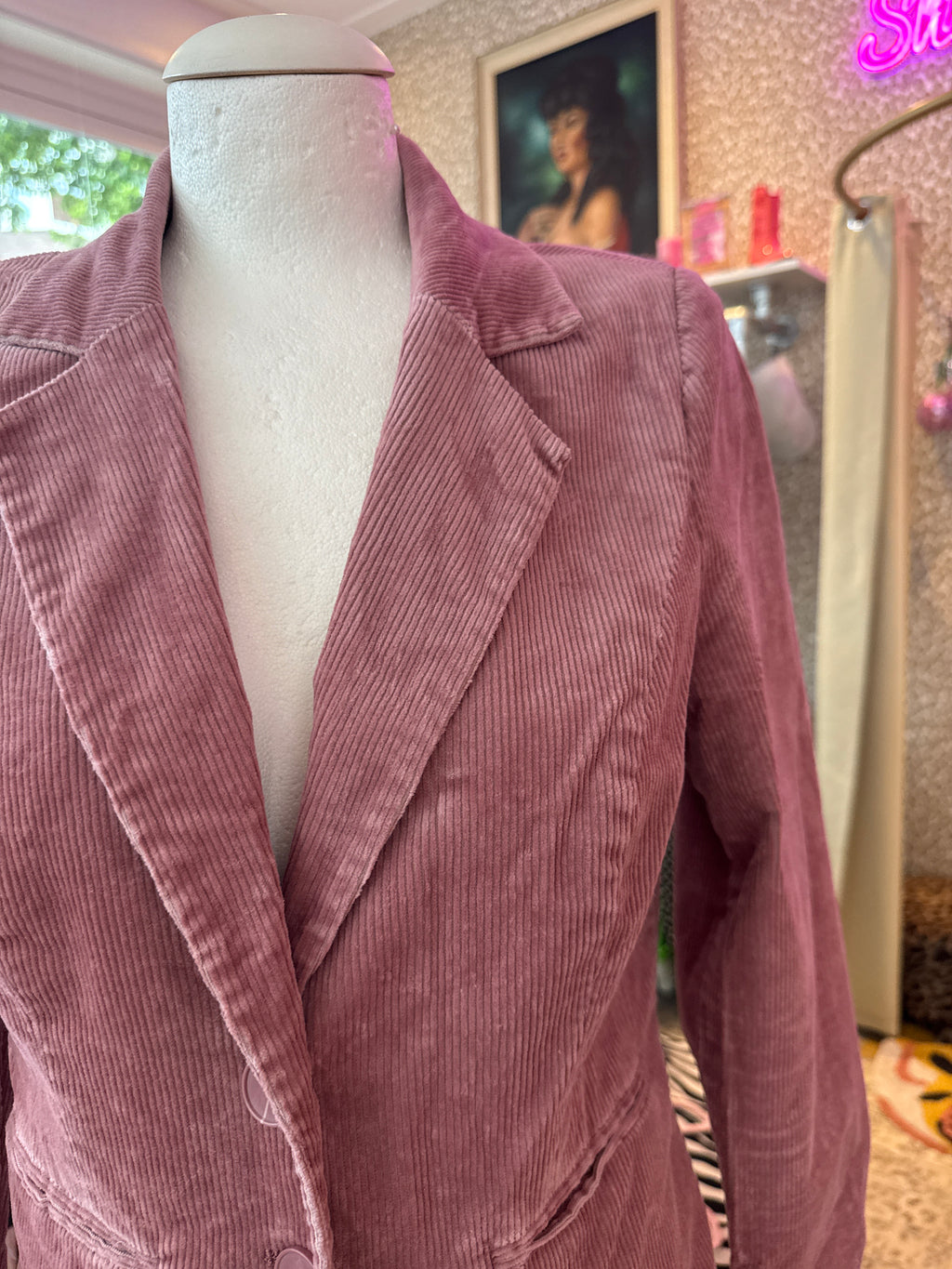 Corduroy blazer Oud roze Maat XS