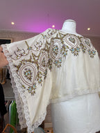 Zomerse top met kant / dramatische mouwen / maat XS/S