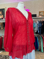 Vintage top met lange mouwen / maat L