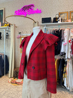 Up-cycled by Sharon - cropped blazer met ruffles maat S