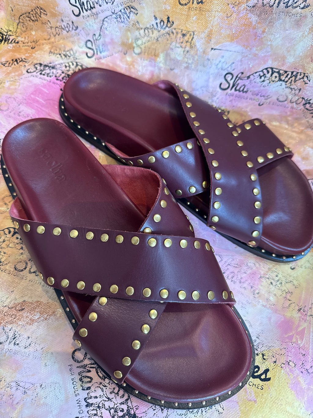Sacha slippers / leer / nooit gedragen / maat 41