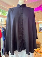 Zara blouse / cape / donkerblauw / maat M