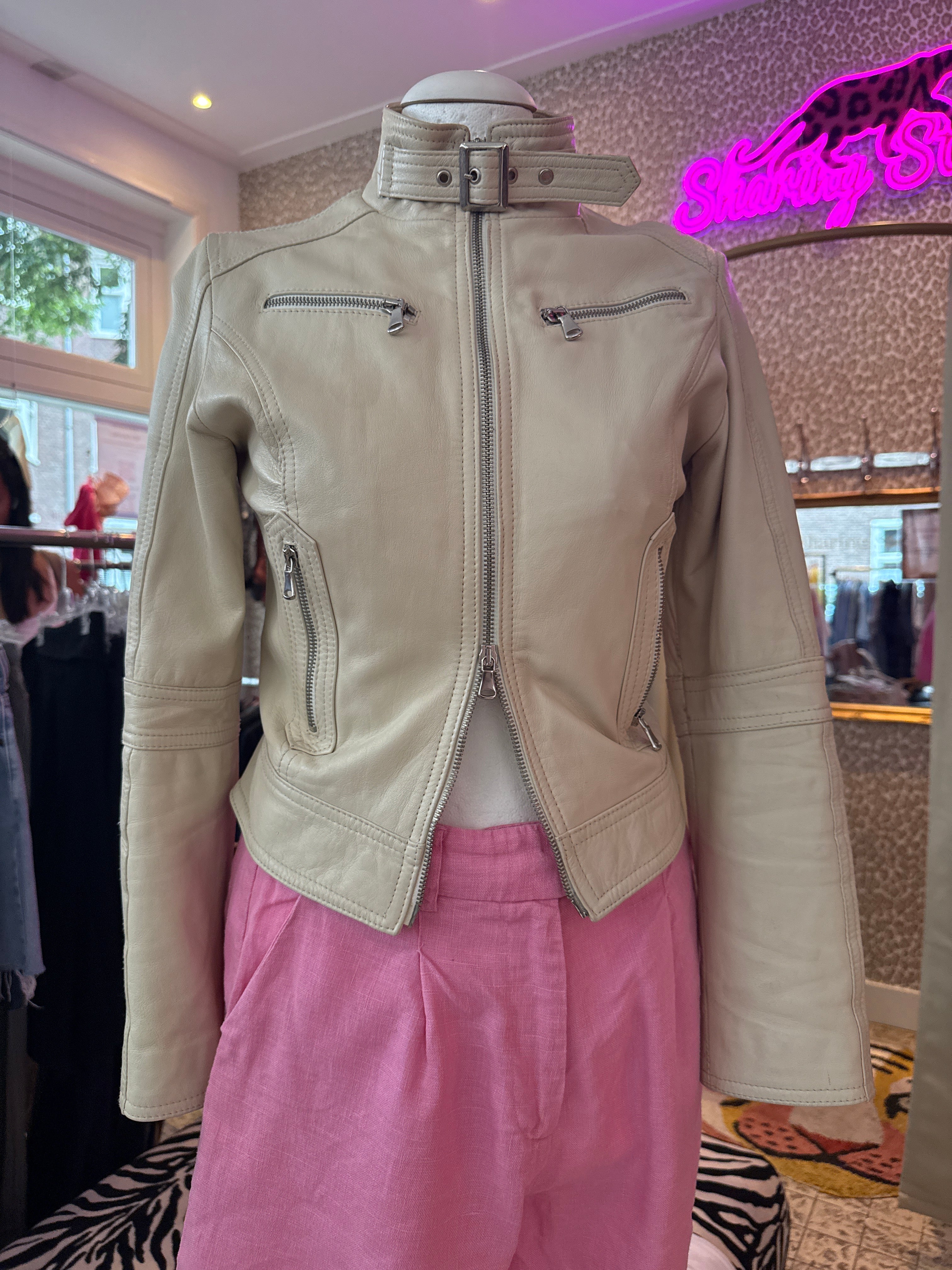 Leren jas / maat S/XS / vintage
