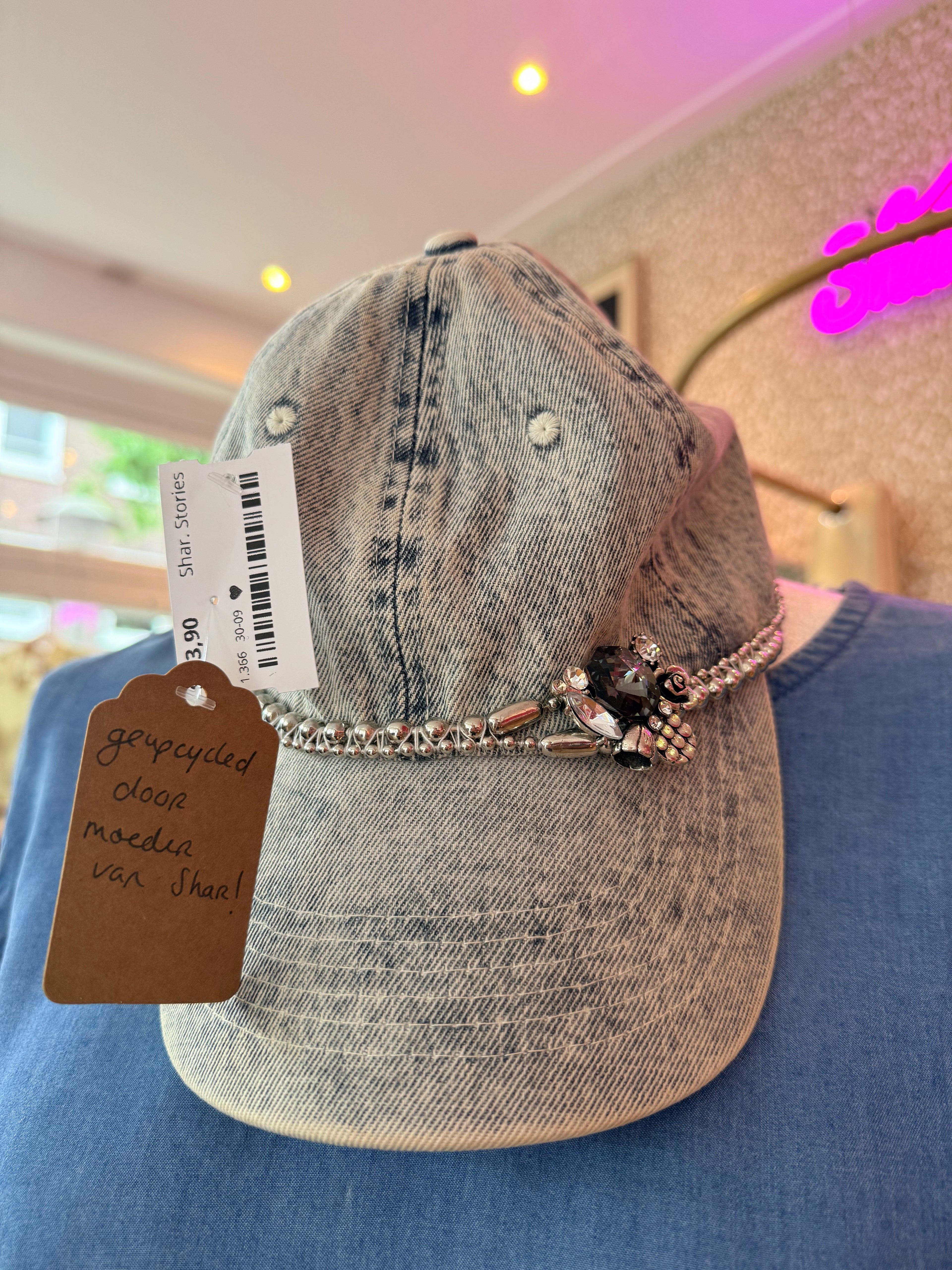 Upcycled hat (made by mama)