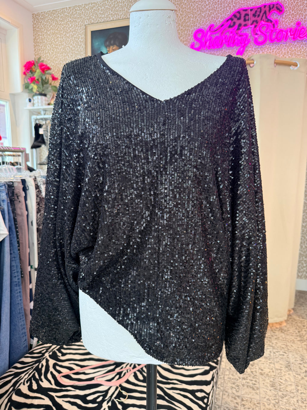 Glitter top maat M/L