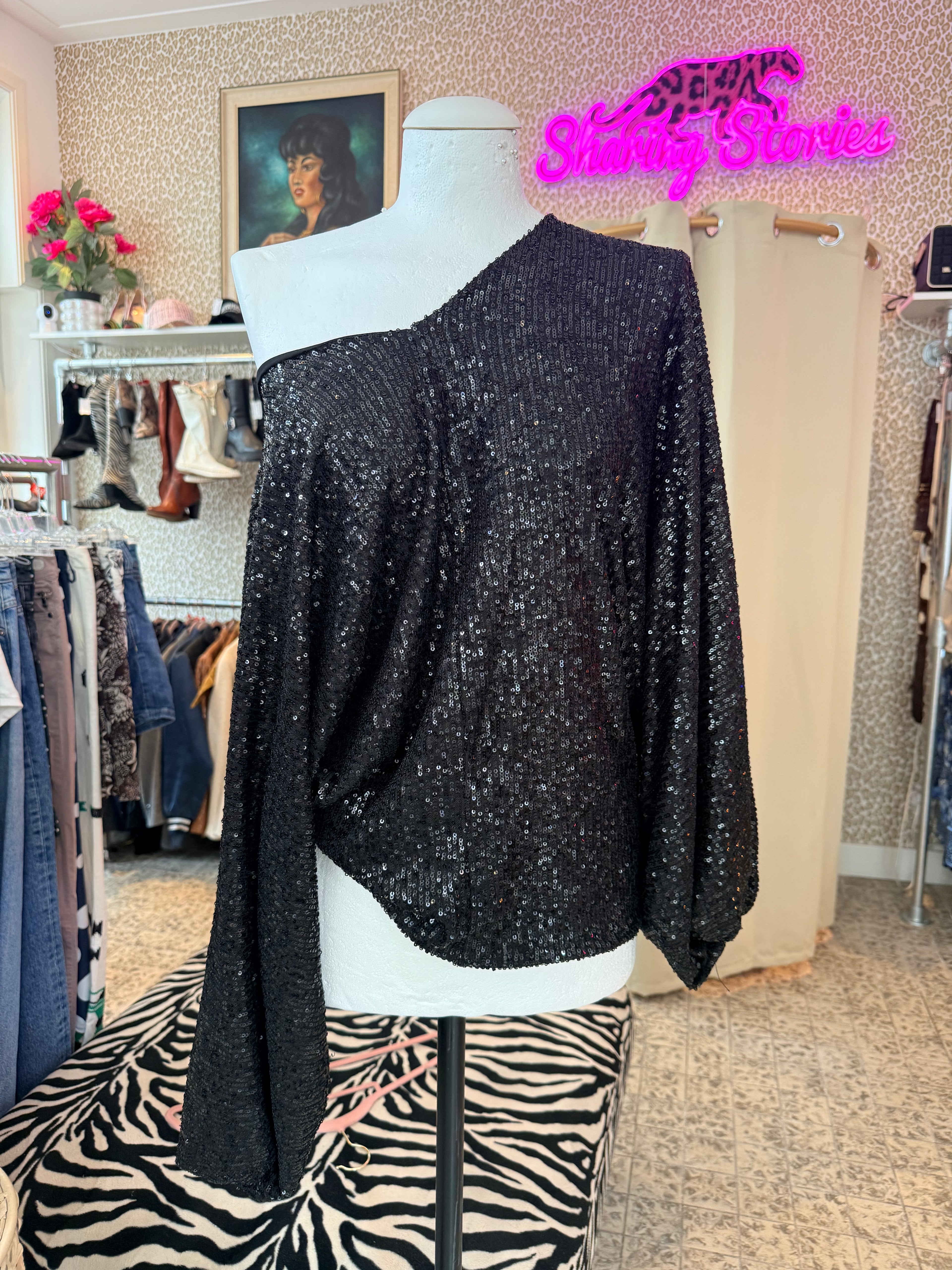 Glitter top maat M/L
