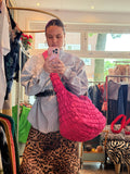 Grote schoudertas (nieuw) hot pink