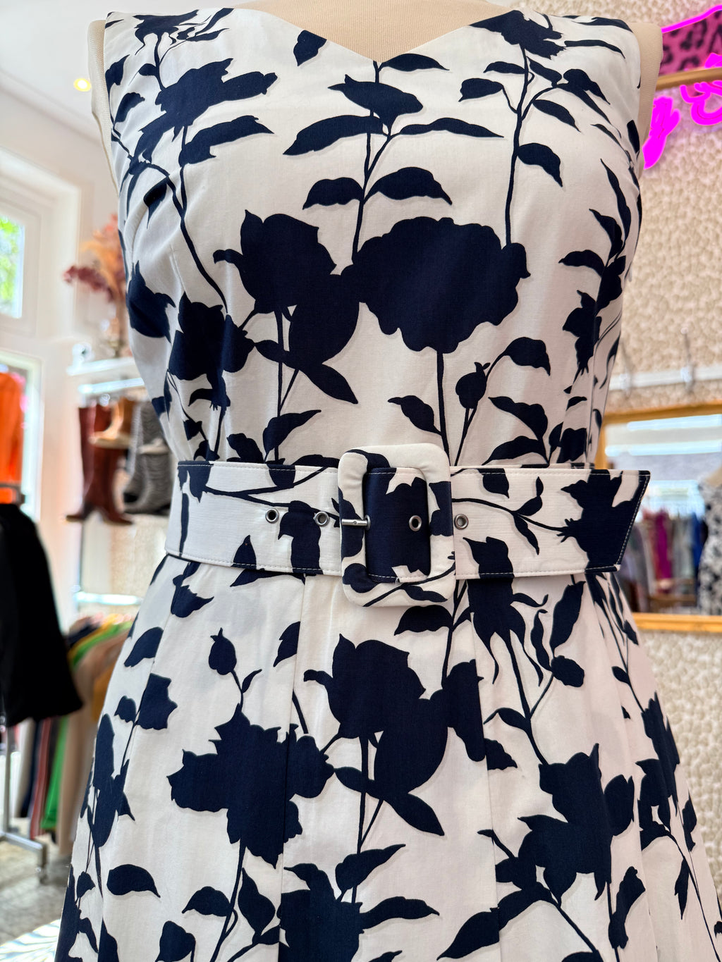 Vintage jurk met riem maat S