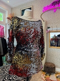 Glitter top/jurkje met open schouders maat M