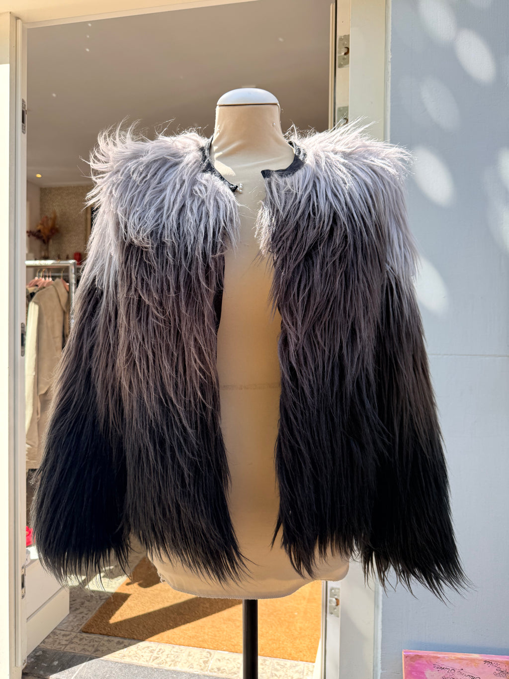 Faux Furr jas ombre effect maat S