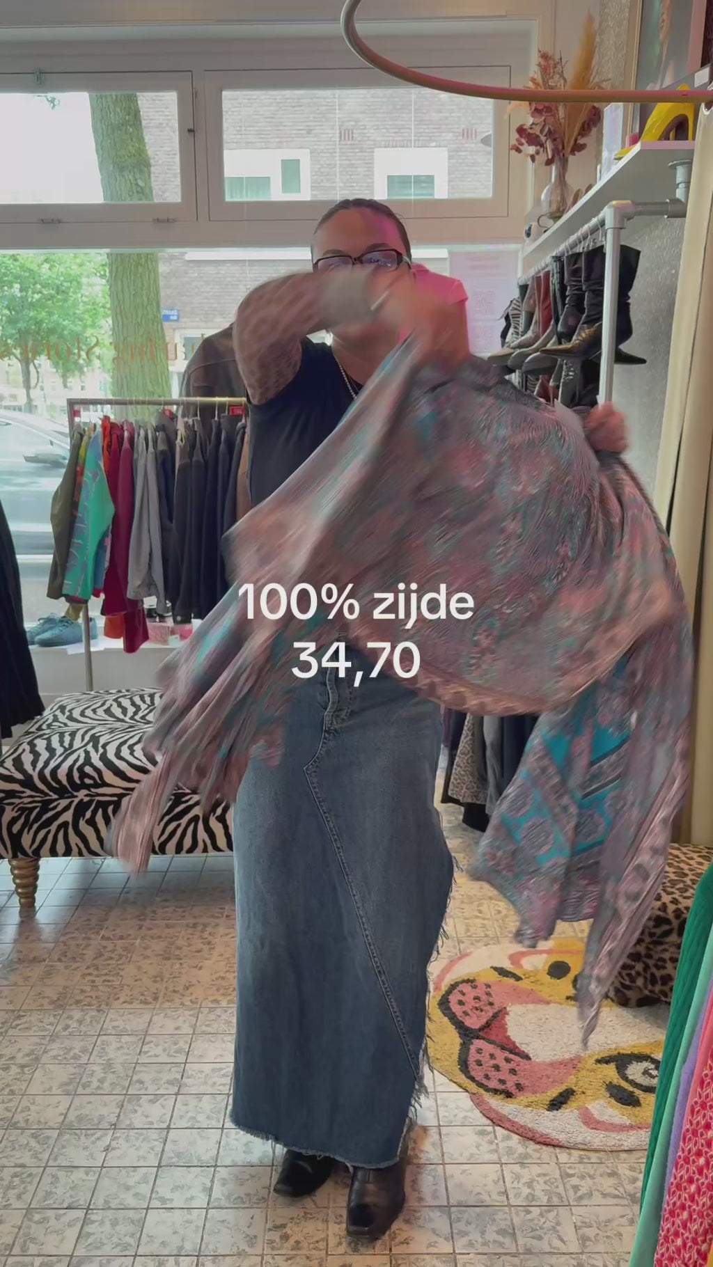 100% zijde top - one size